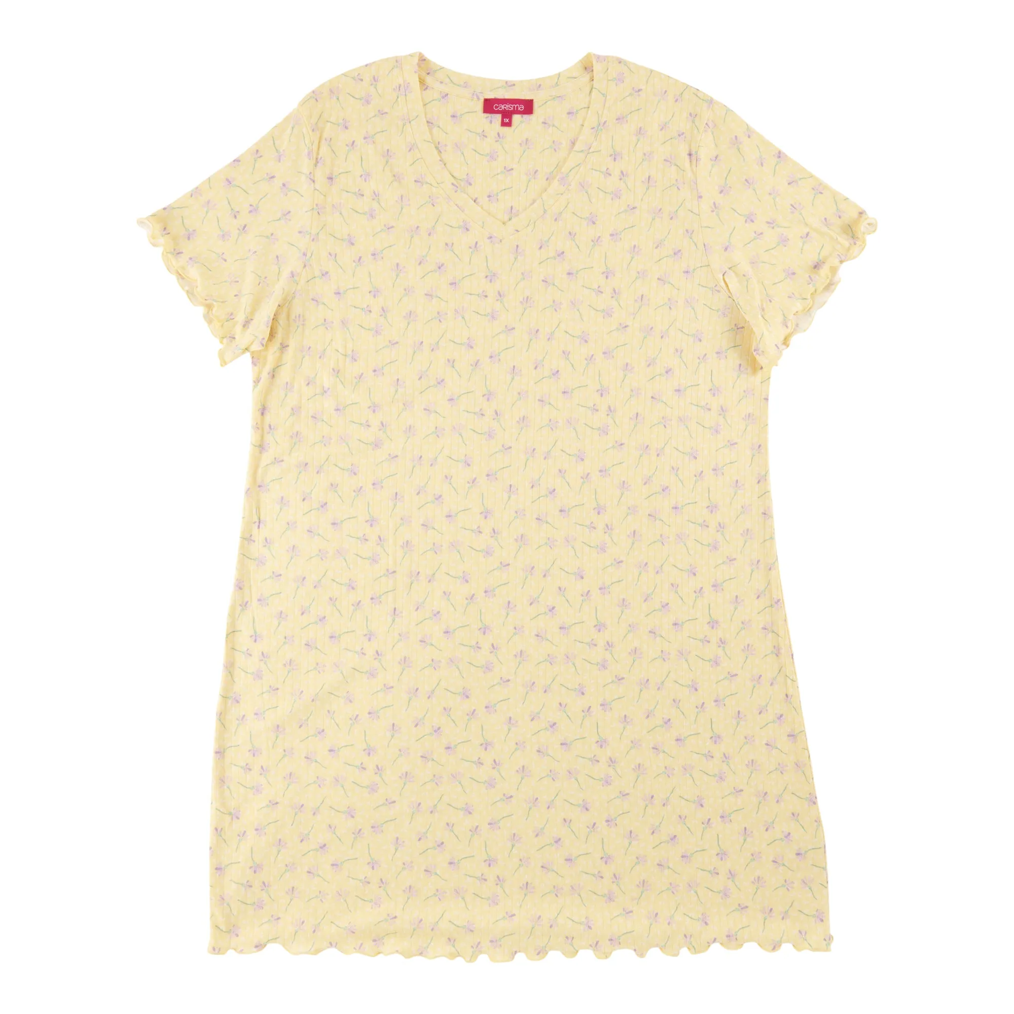 Carisma Women's Plus Ribbed Short Sleeve Sleepshirt sold by Giant Tiger product image thumbnail 3