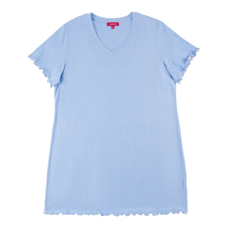 Carisma Women's Plus Ribbed Short Sleeve Sleepshirt sold by Giant Tiger