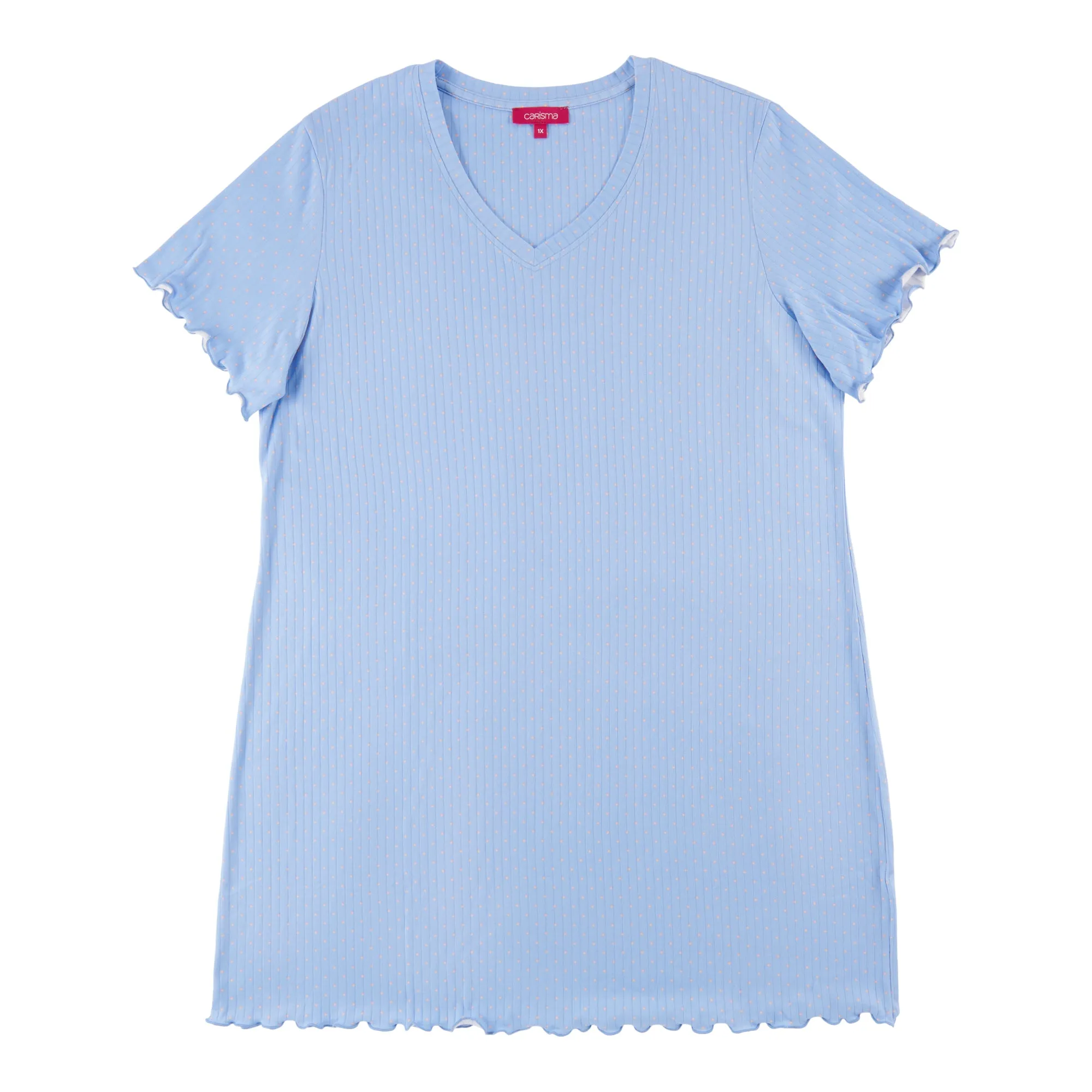 Carisma Women's Plus Ribbed Short Sleeve Sleepshirt sold by Giant Tiger