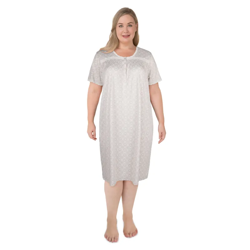 Carisma Women's Plus Nightgown with Lace Detail sold by Giant Tiger