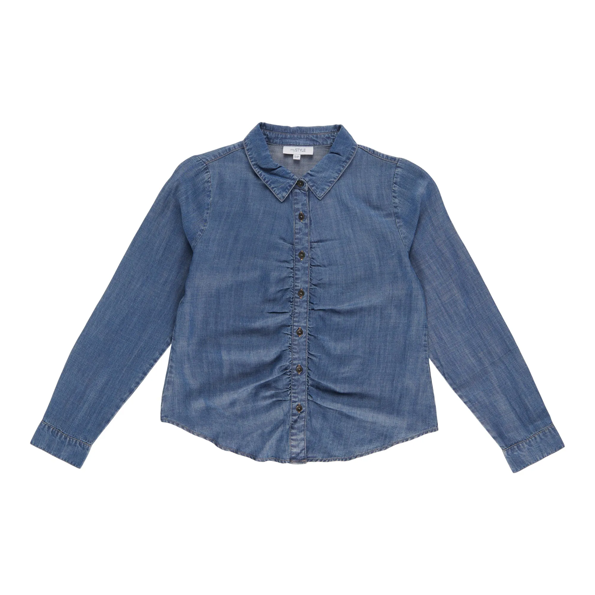mySTYLE Women's Denim Shirred Shirt sold by Giant Tiger product image thumbnail 3