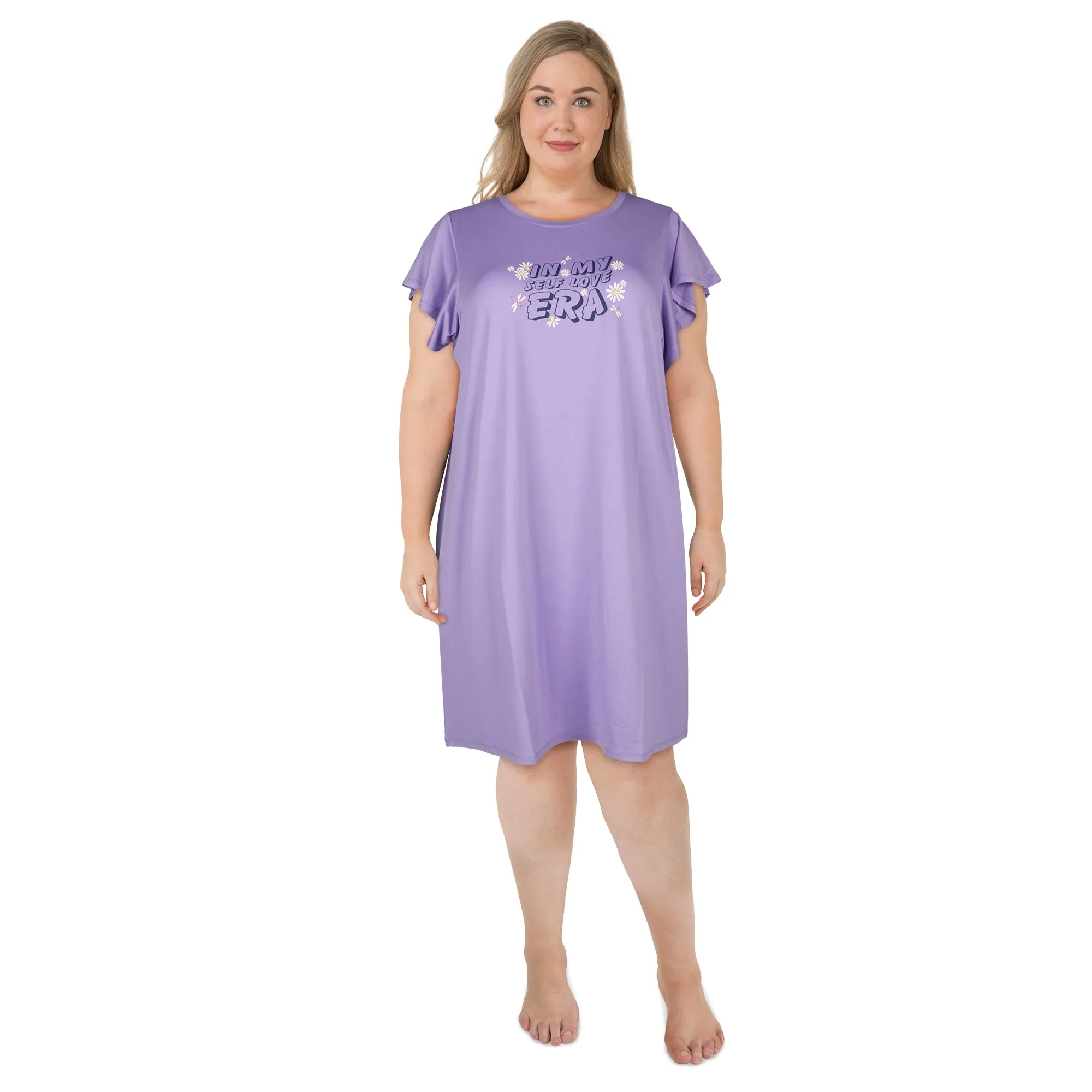 Carisma Women's Plus Short Ruffle Sleeve Sleepshirt sold by Giant Tiger product image thumbnail 3