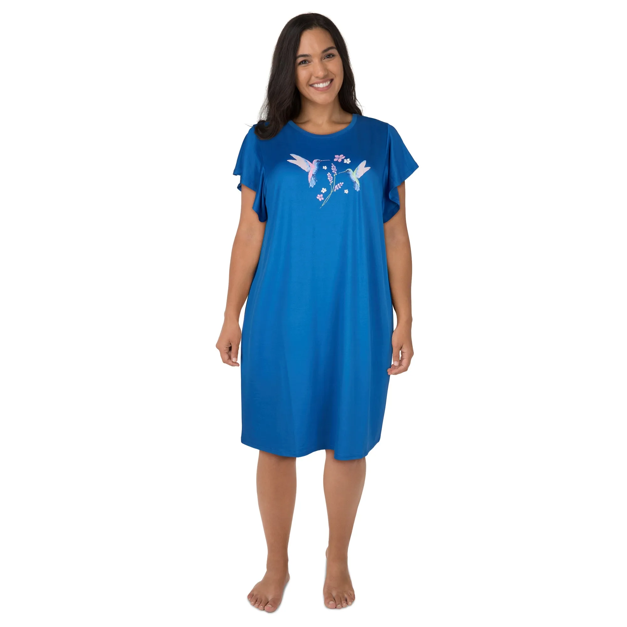 Carisma Women's Plus Short Ruffle Sleeve Sleepshirt sold by Giant Tiger