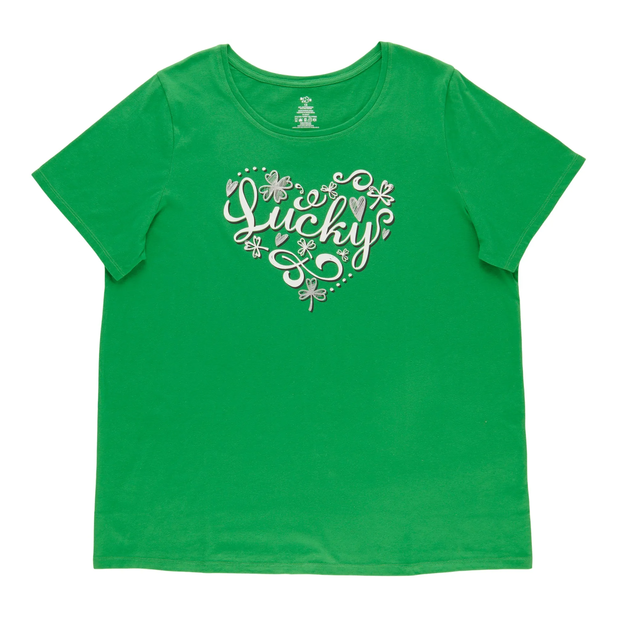 St.Patty's Day Women's Plus Short Sleeve Scooped T-Shirt sold by Giant Tiger