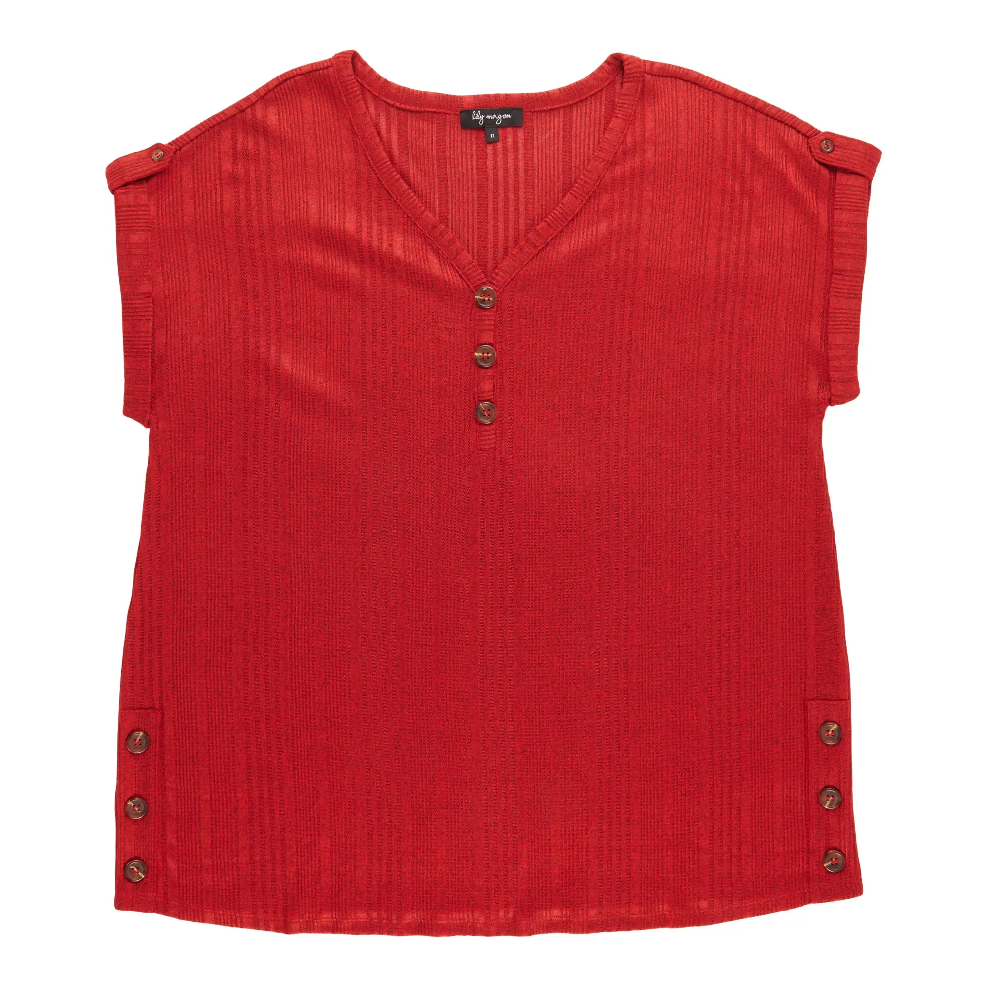 lily morgan Women's Plus V-Neck Top sold by Giant Tiger product image thumbnail 3