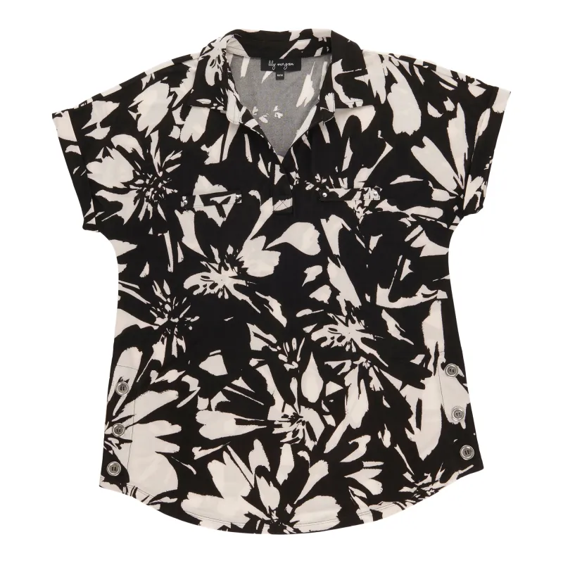 lily morgan Women's Collared Top with Side Buttons sold by Giant Tiger