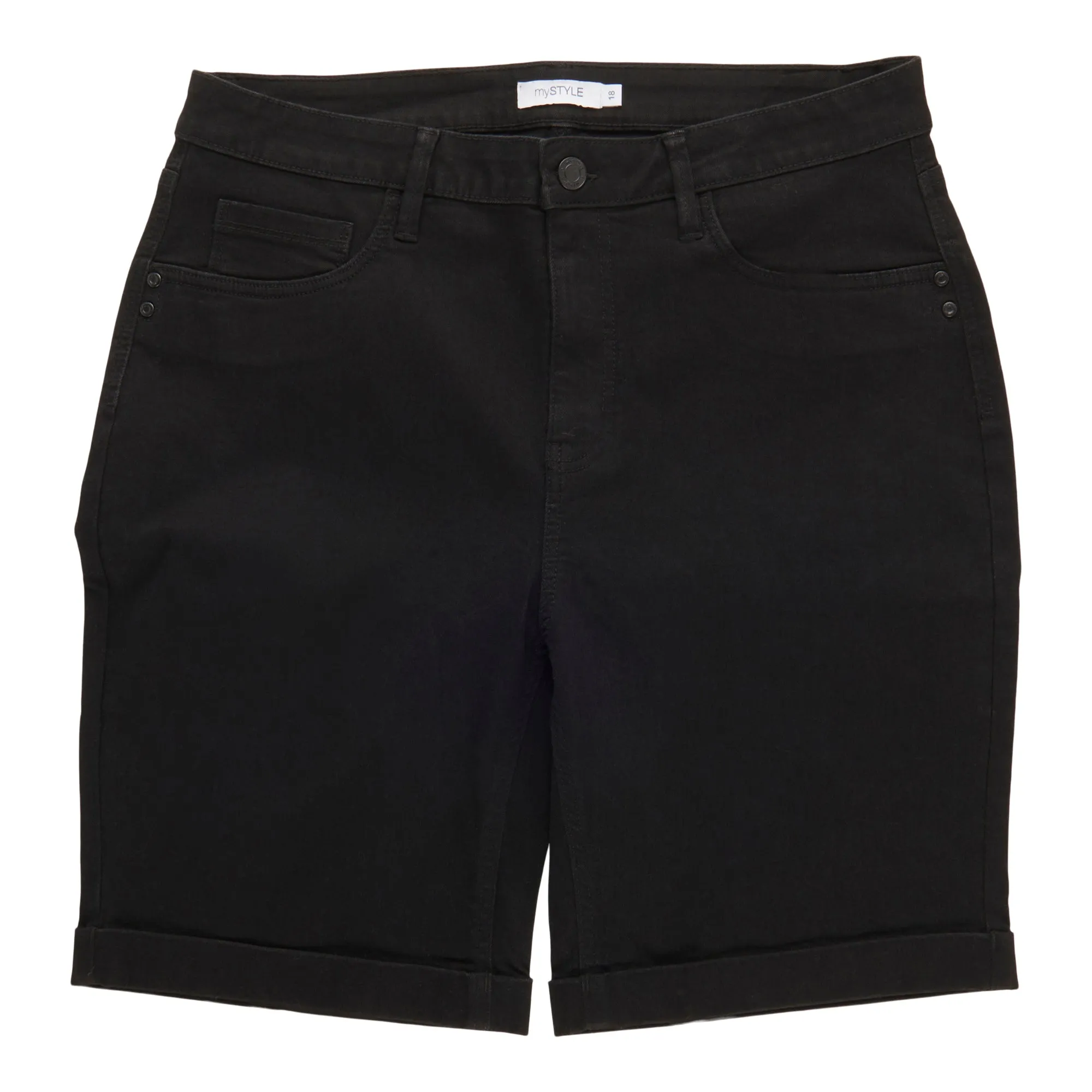 mySTYLE Women's Plus Bermuda Denim Shorts sold by Giant Tiger