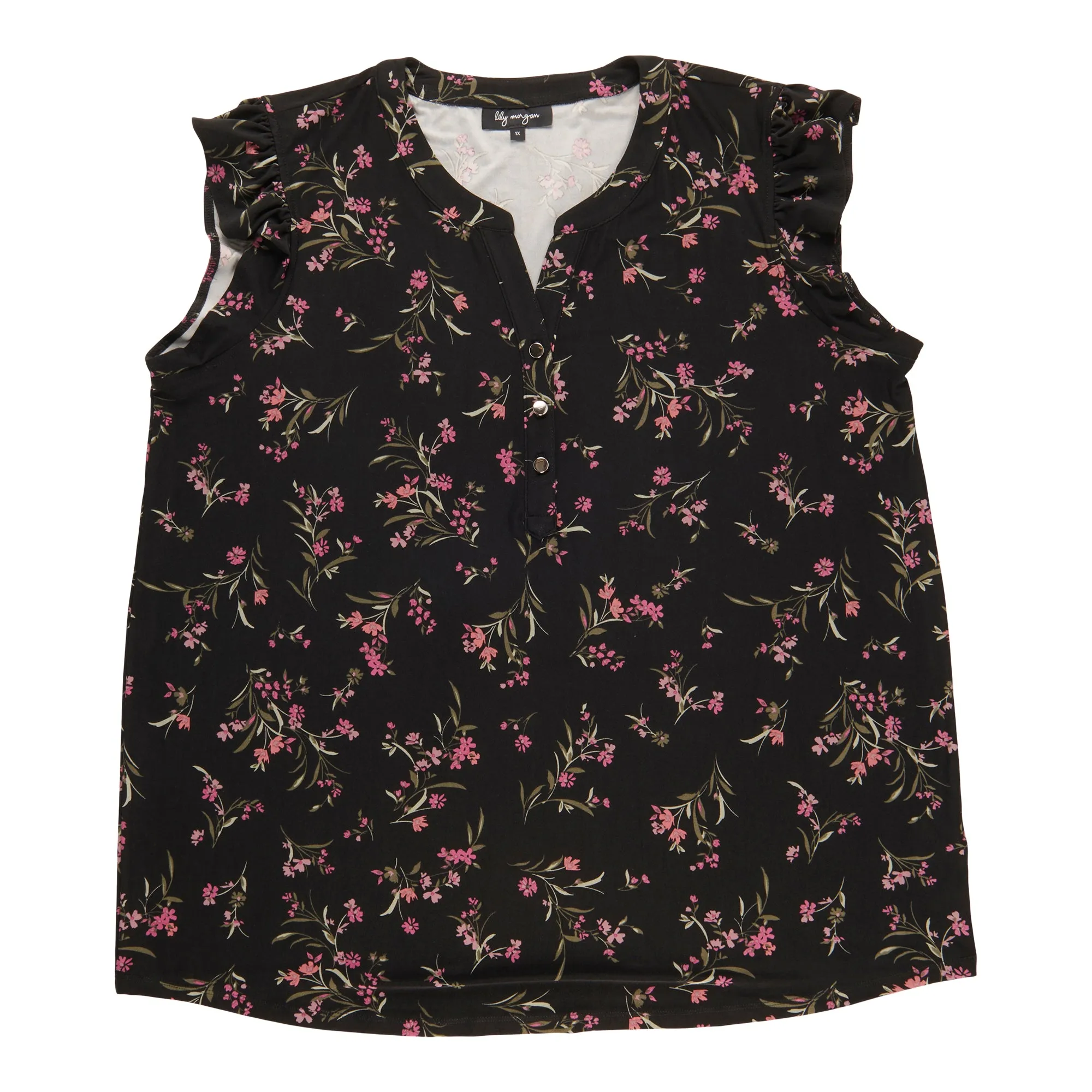 lily morgan Women's Plus Blouse with Ruffle Sleeves sold by Giant Tiger product image thumbnail 4