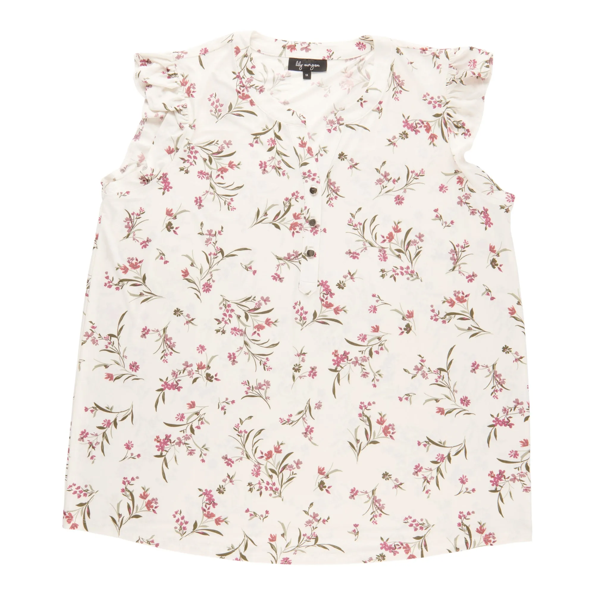 lily morgan Women's Plus Blouse with Ruffle Sleeves sold by Giant Tiger product image thumbnail 3