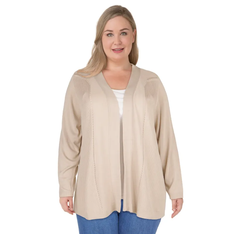 lily morgan Women's Plus Open Long Sleeve Cardigan sold by Giant Tiger