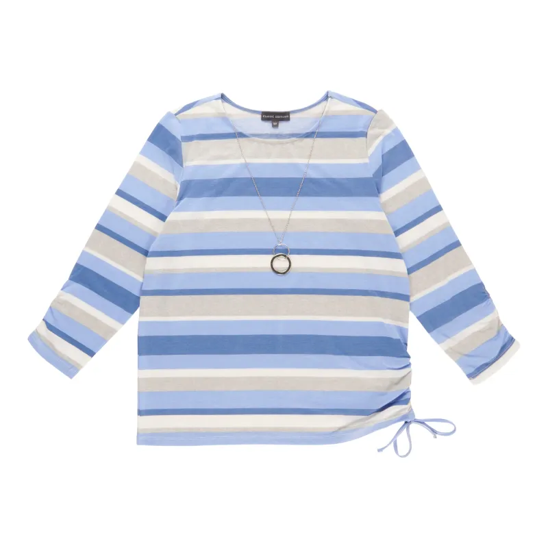 Classic Editions Women's Striped Long Sleeve Top with Necklace sold by Giant Tiger