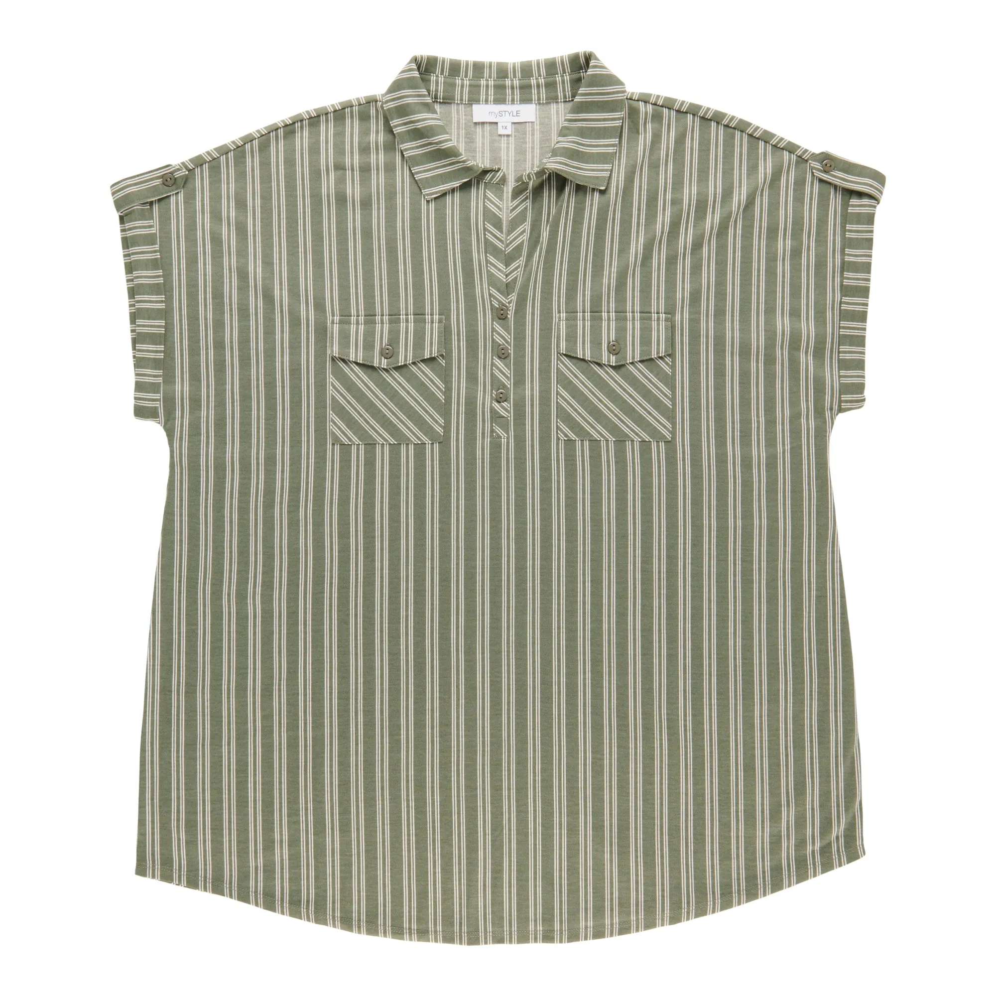 mySTYLE Women's Plus Short Sleeve Plaid Top sold by Giant Tiger product image thumbnail 2