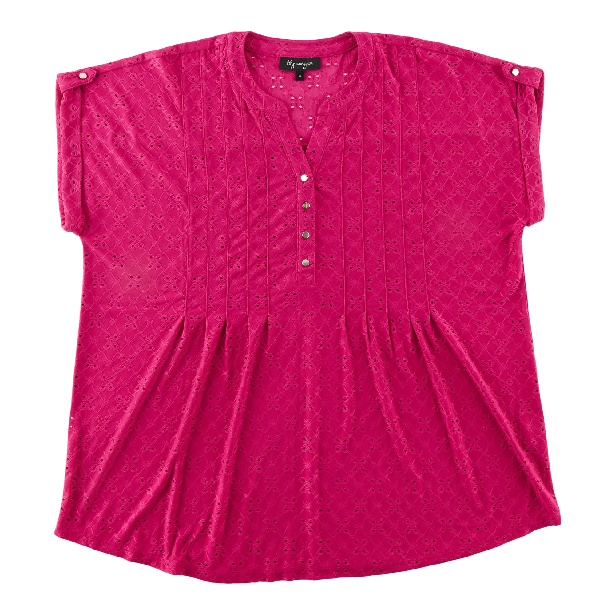 lily morgan Women's Plus Pintuck Eyelet Top sold by Giant Tiger product image thumbnail 3