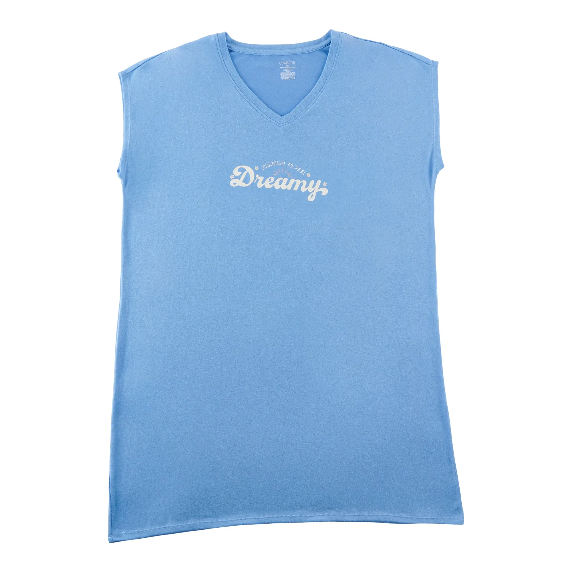 Carisma Women's Plus V-Neck Short Sleeve Hacci Sleepshirt sold by Giant Tiger