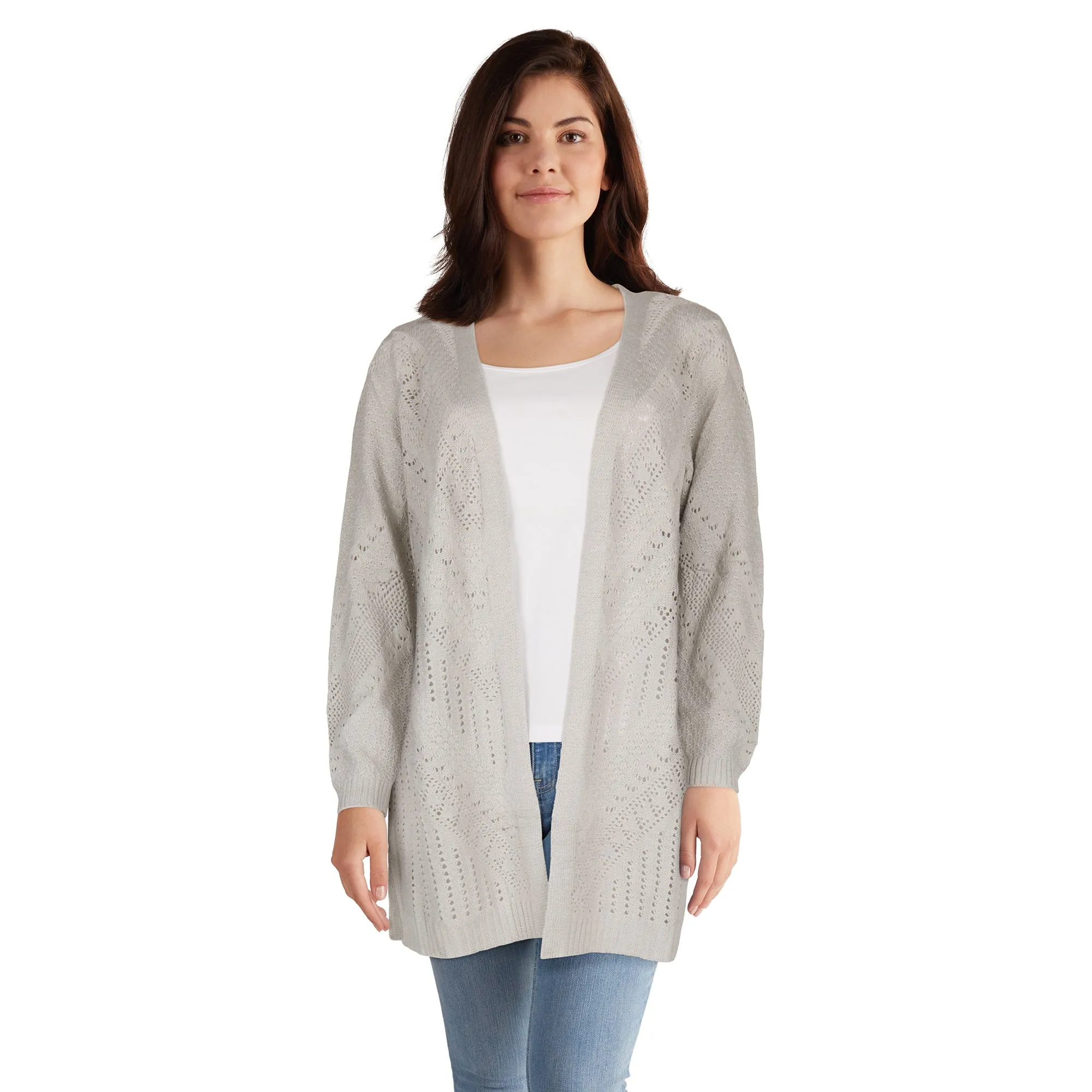 lily morgan Women's Pointelle Cardigan sold by Giant Tiger