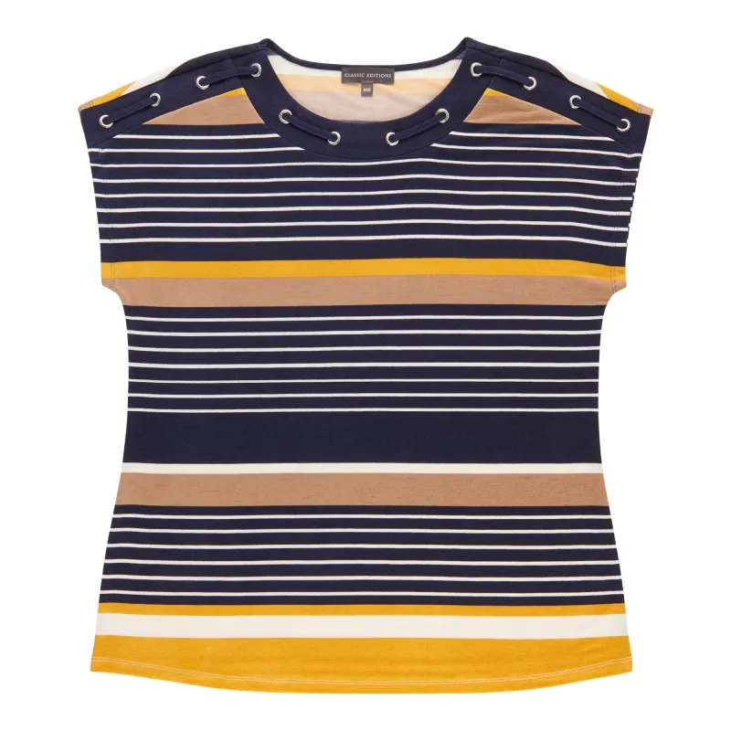 Classic Editions Women's Striped Grommet Top sold by Giant Tiger