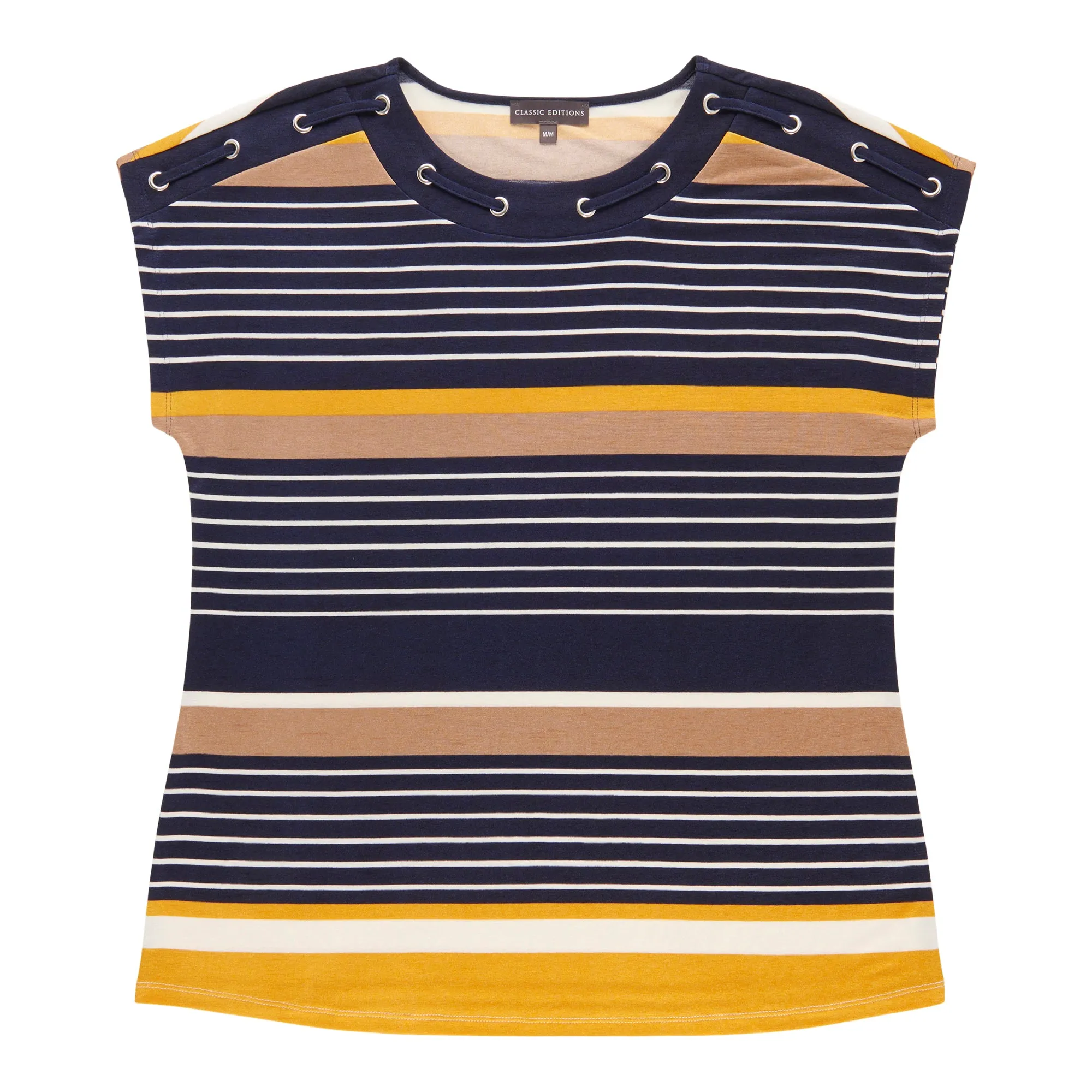 Classic Editions Women's Striped Grommet Top sold by Giant Tiger