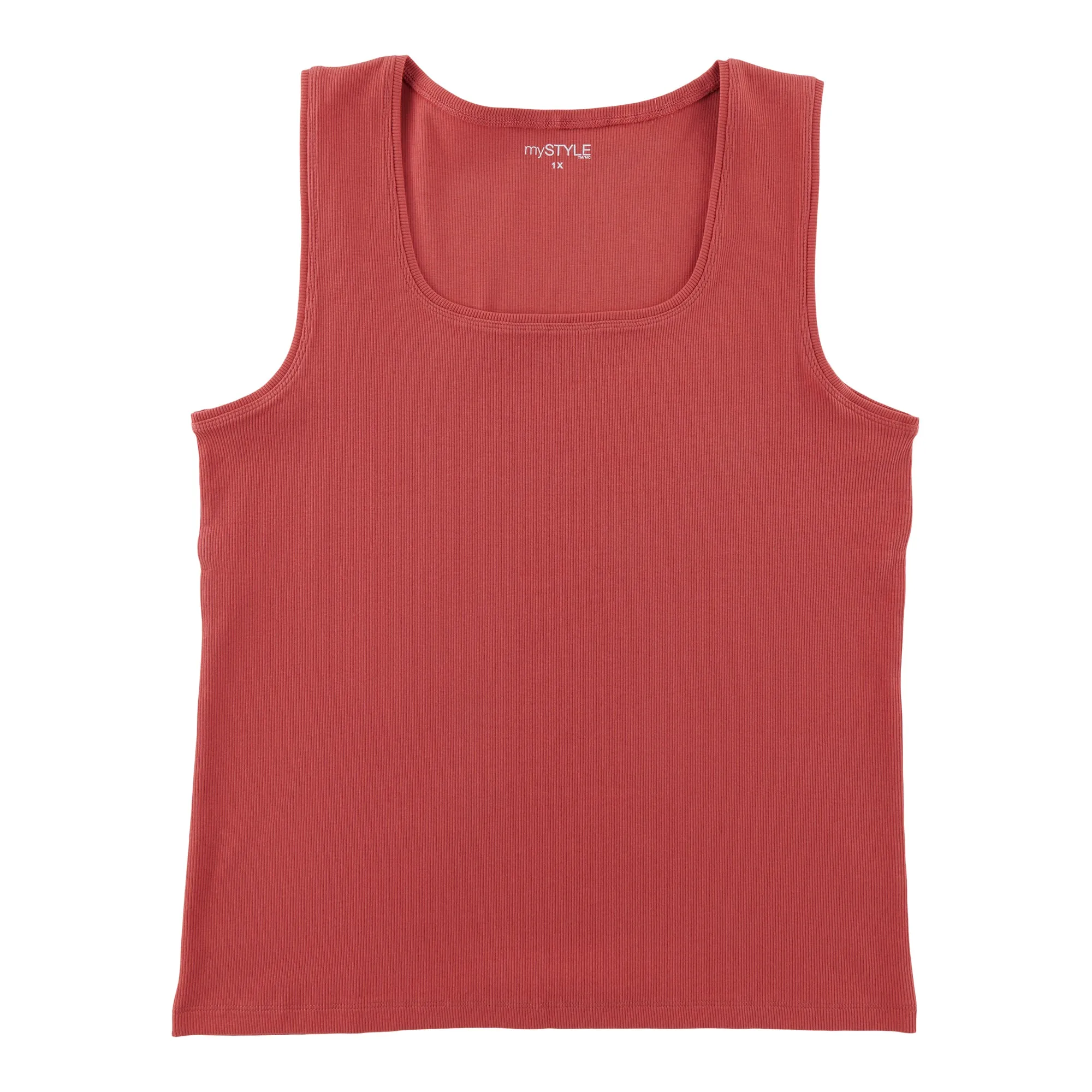 mySTYLE Women's Plus Squareneck Ribbed Tank Top sold by Giant Tiger product image thumbnail 2