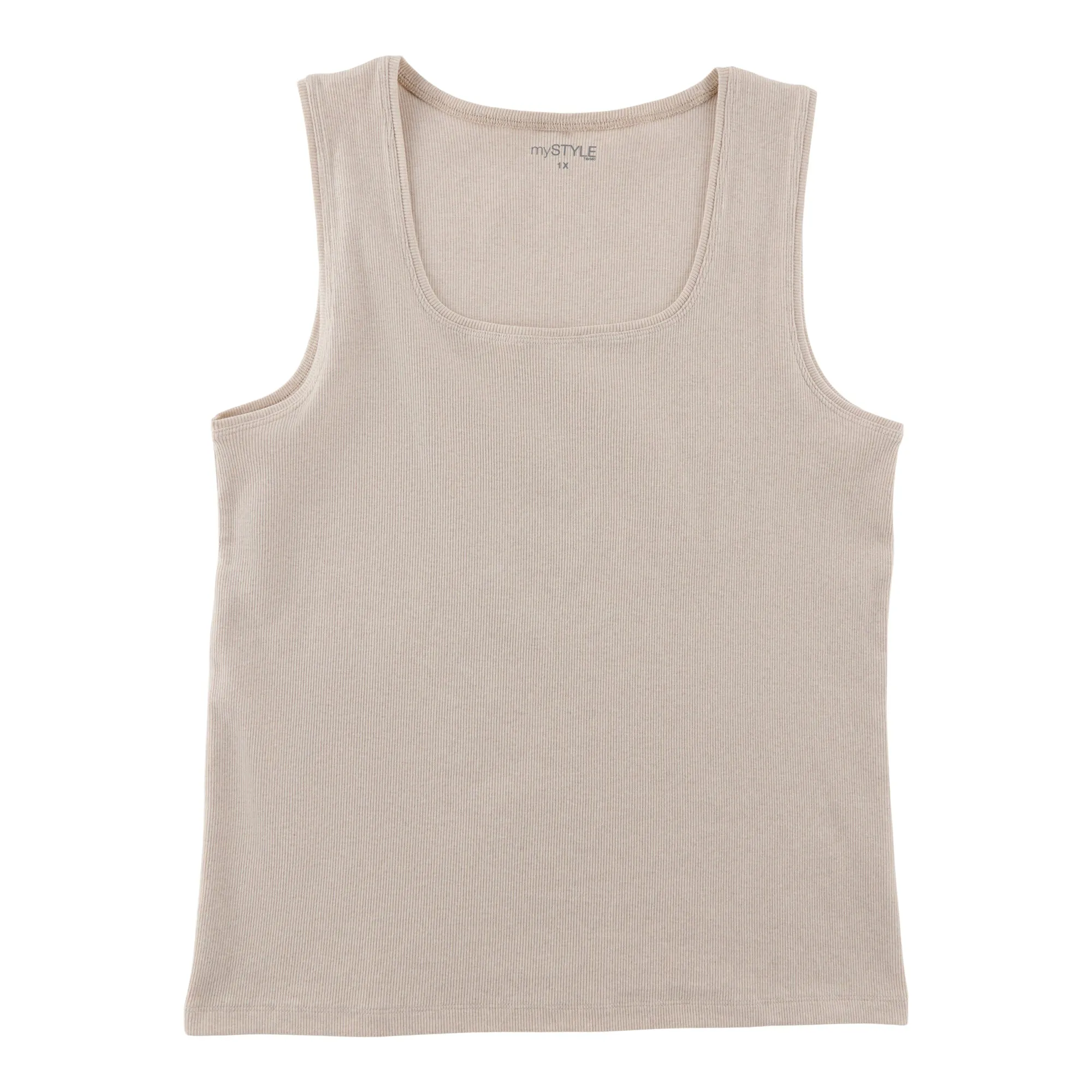 mySTYLE Women's Plus Squareneck Ribbed Tank Top sold by Giant Tiger