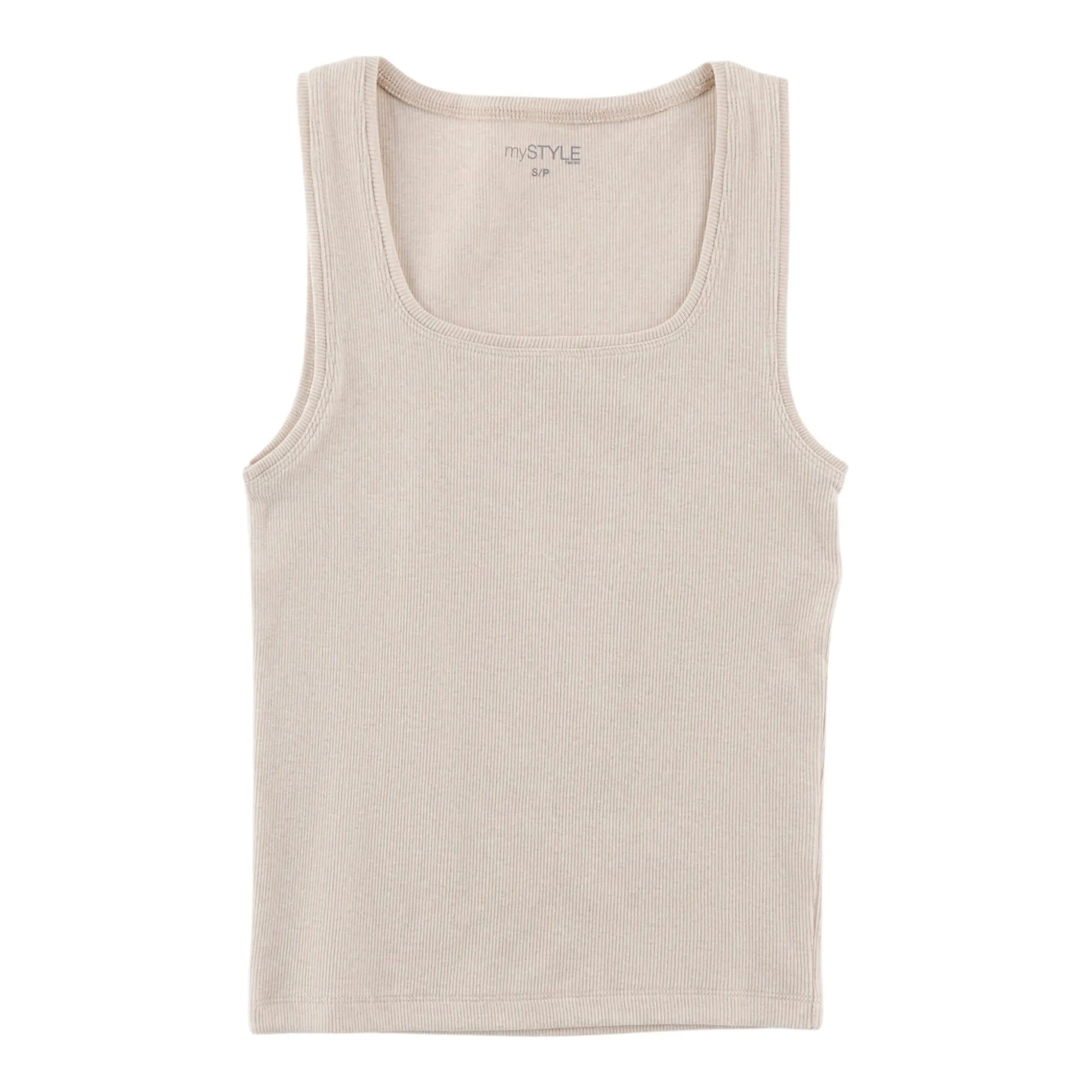 mySTYLE Women's Squareneck Ribbed Tank Top sold by Giant Tiger