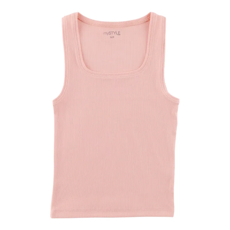 mySTYLE Women's Squareneck Ribbed Tank Top sold by Giant Tiger