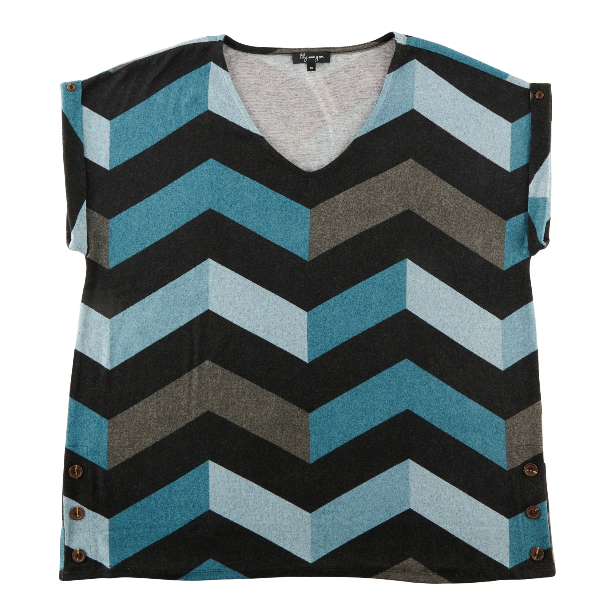 lily morgan Women's Plus V-Neck Short Sleeve Top sold by Giant Tiger product image thumbnail 3