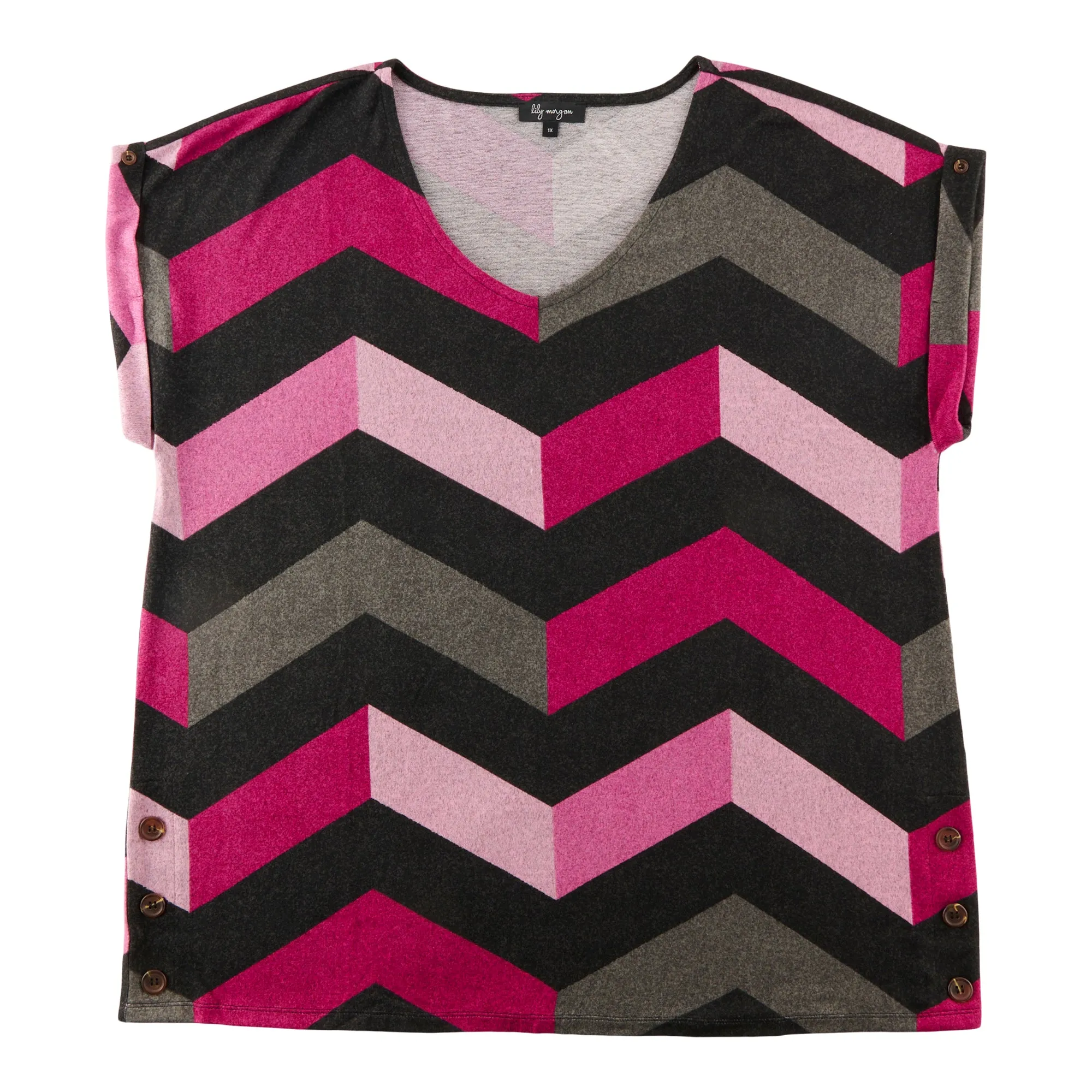 lily morgan Women's Plus V-Neck Short Sleeve Top sold by Giant Tiger product image thumbnail 2