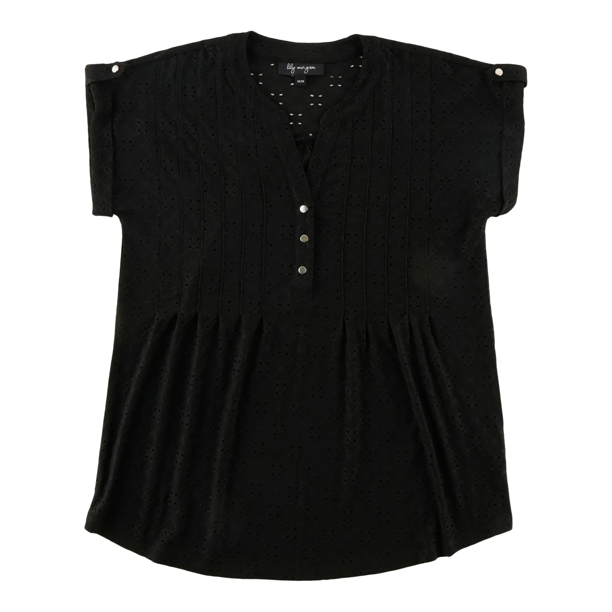 lily morgan Women's Pintuck Eyelet Top sold by Giant Tiger