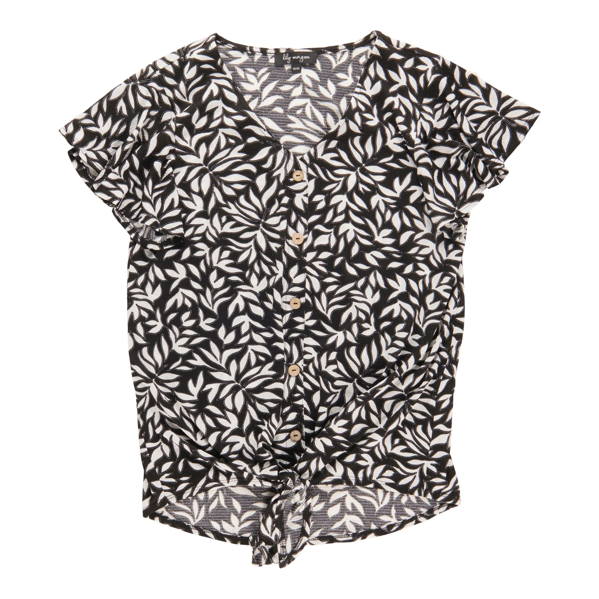 lily morgan Women's V-Neck Tie Front Top sold by Giant Tiger product image thumbnail 2