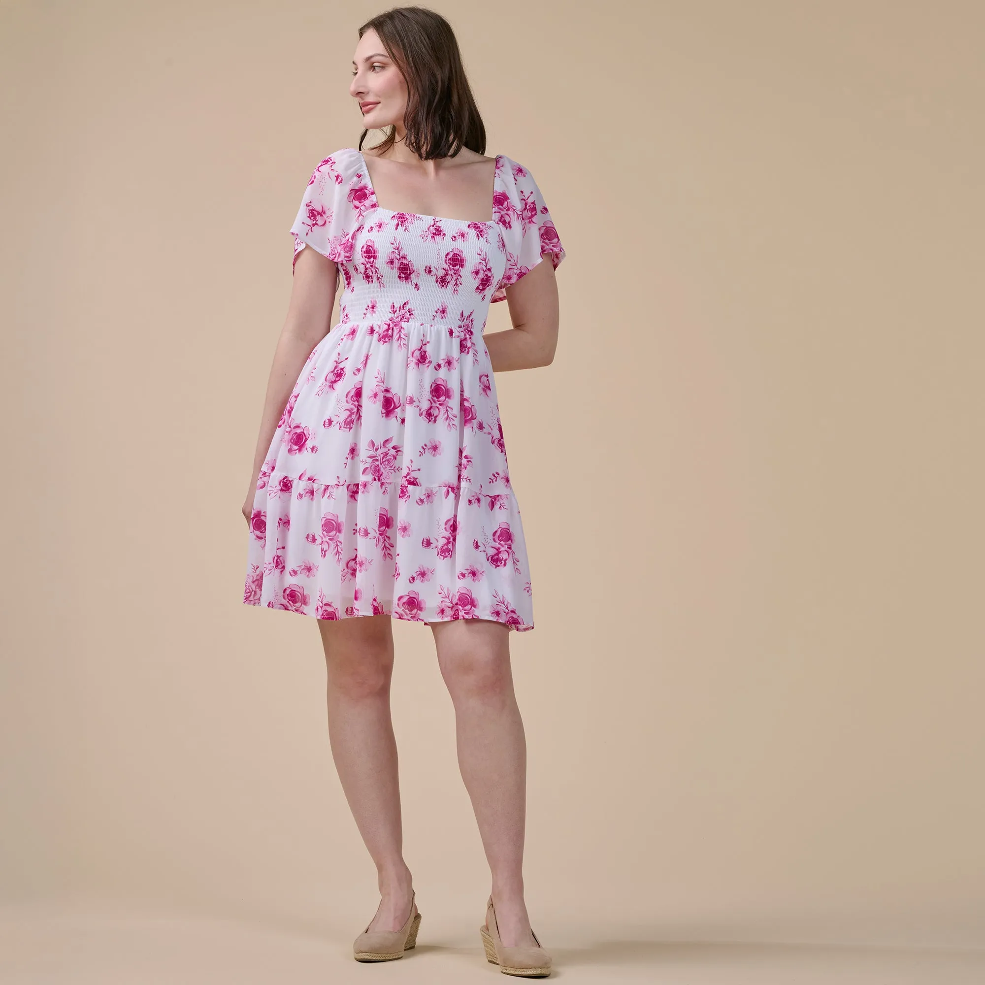 lily morgan Women's Chiffon Smocked Dress sold by Giant Tiger product image thumbnail 2