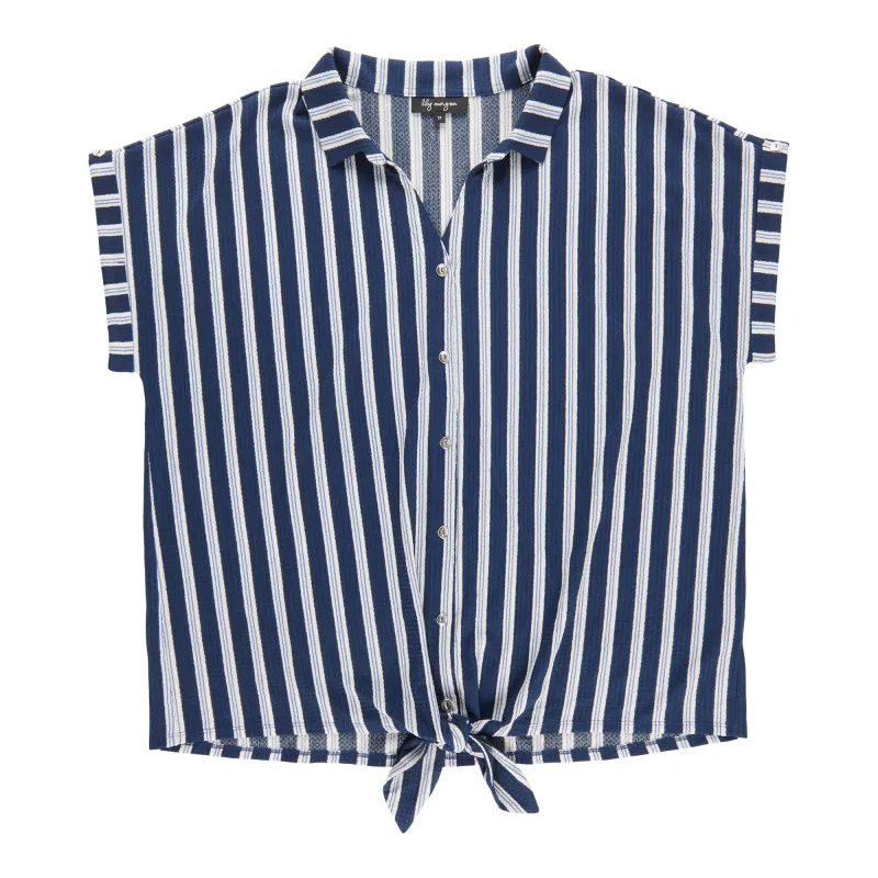 lily morgan Women's Plus Short Sleeve Collared Top sold by Giant Tiger