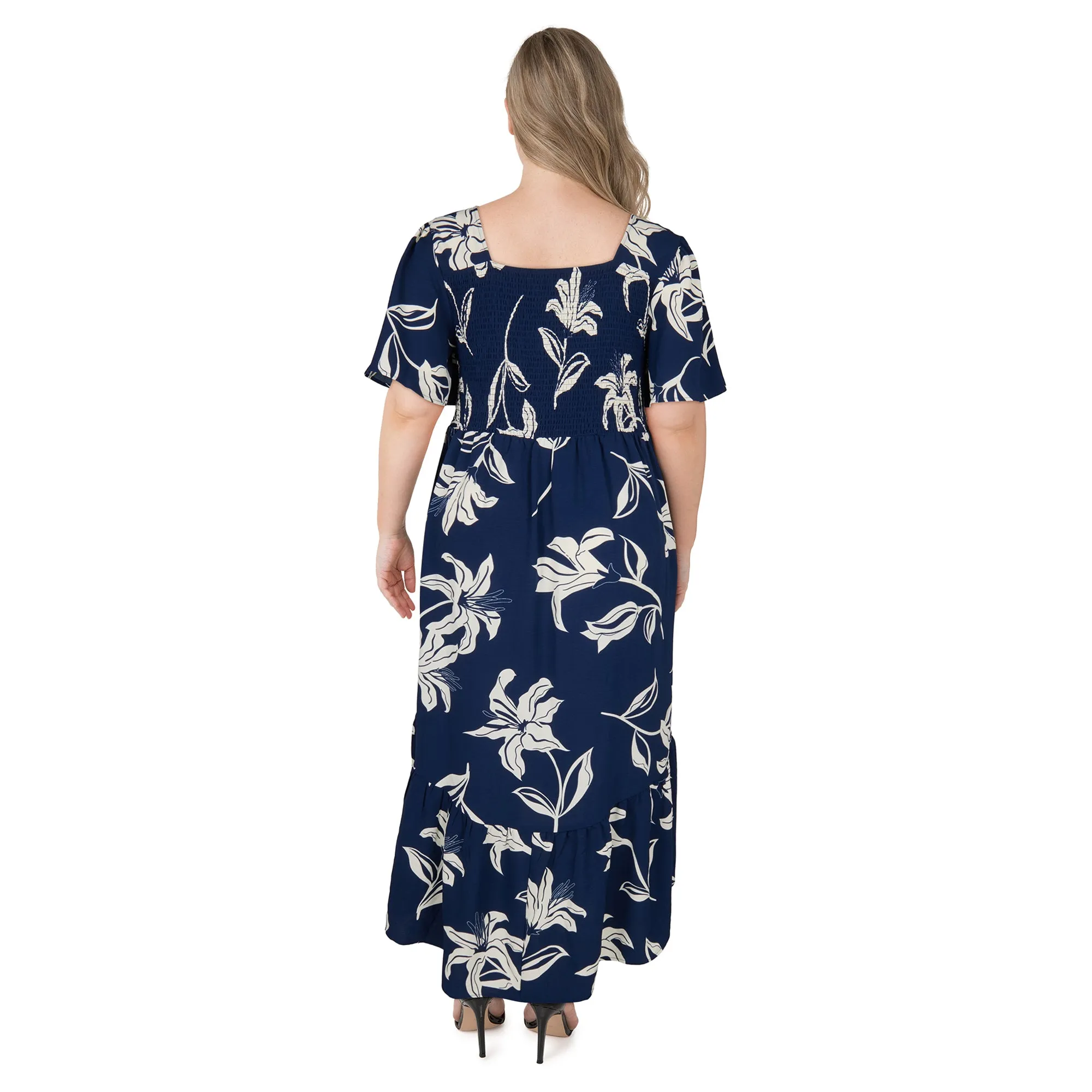 lily morgan Women's Plus Knot-Front High-Low Dress sold by Giant Tiger product image thumbnail 4