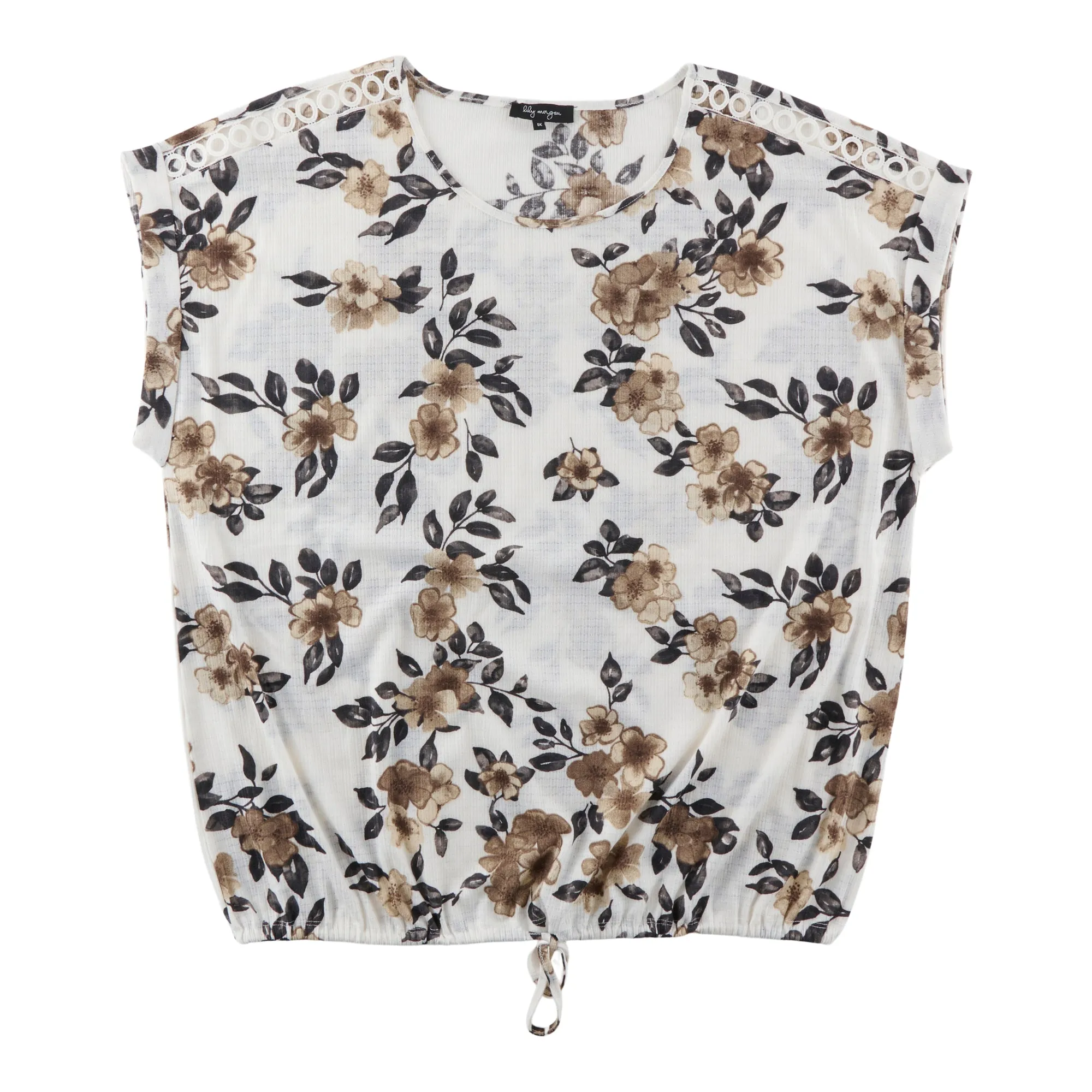 lily morgan Women's Plus Crochet Top with Front Tie sold by Giant Tiger