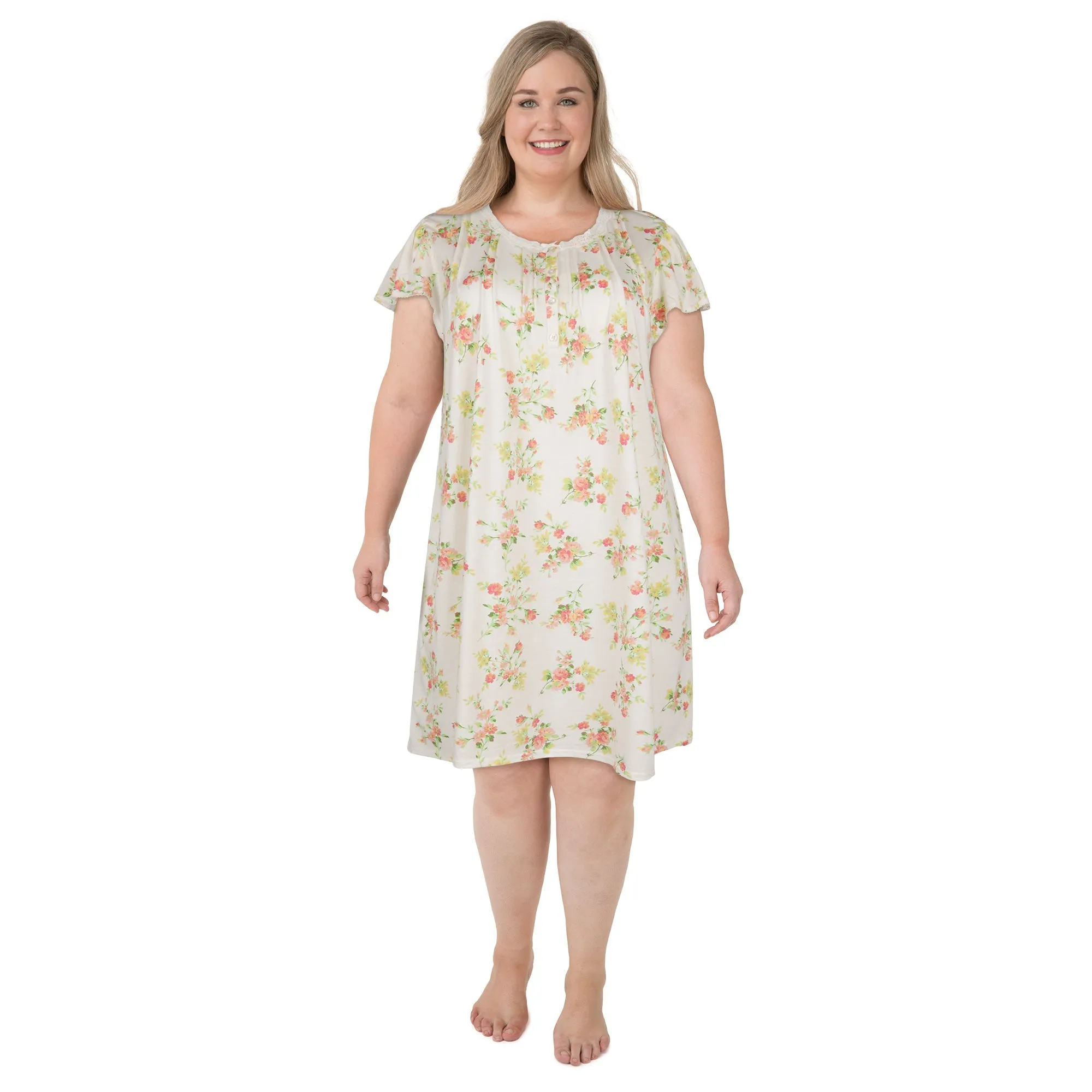 Carisma Women's Plus Printed Lace Nightgown sold by Giant Tiger product image thumbnail 3