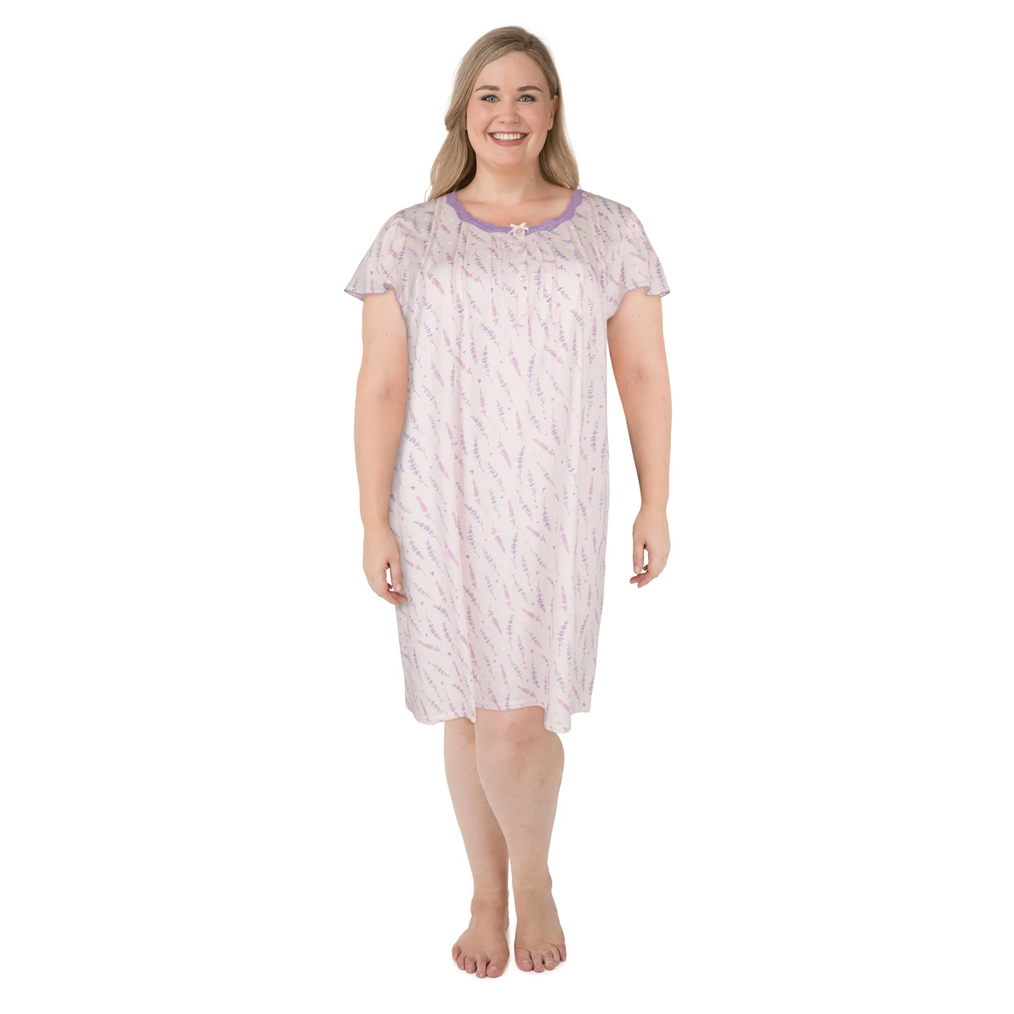 Carisma Women's Plus Printed Lace Nightgown sold by Giant Tiger product image thumbnail 2