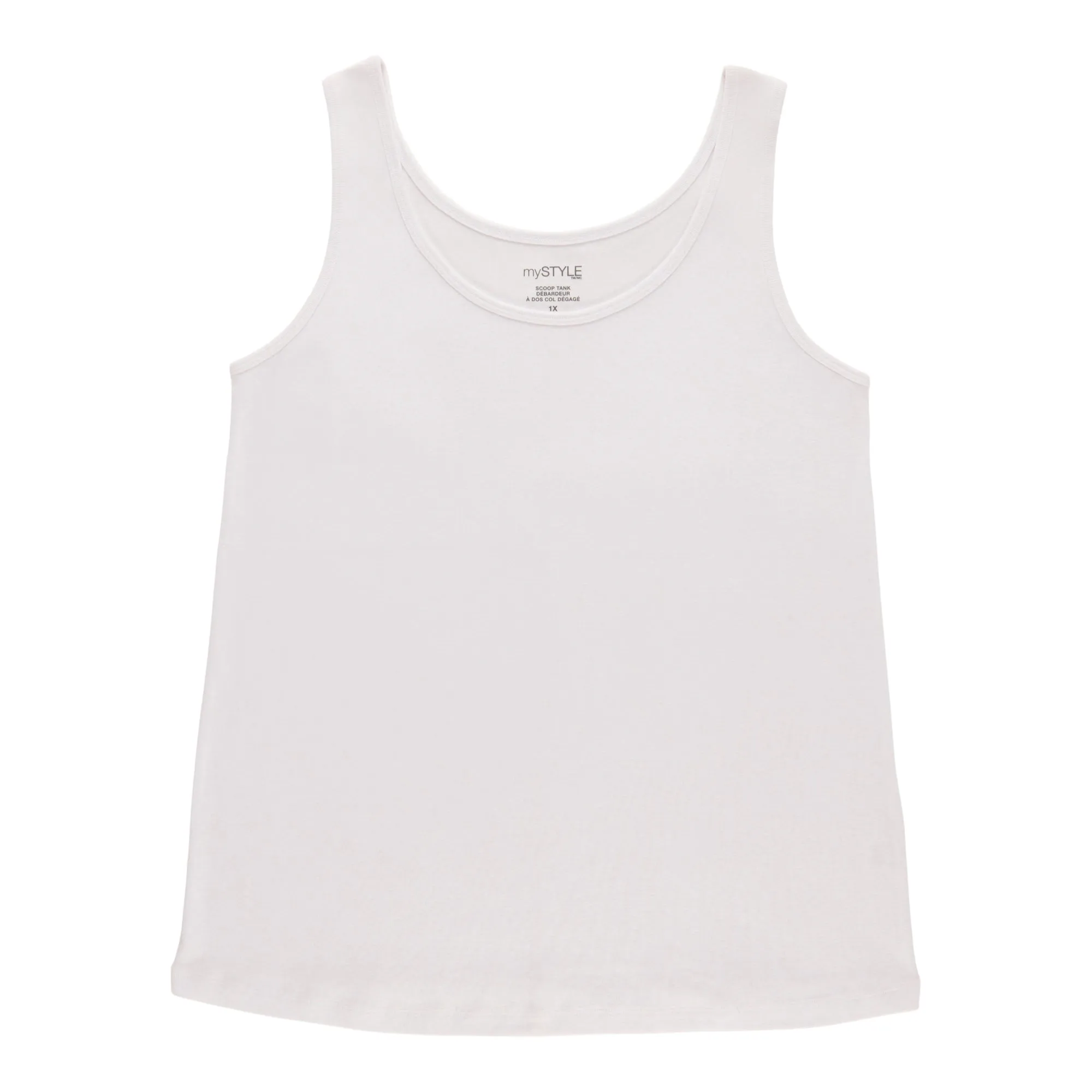 mySTYLE Women's Plus Scooped Ribbed Tank sold by Giant Tiger