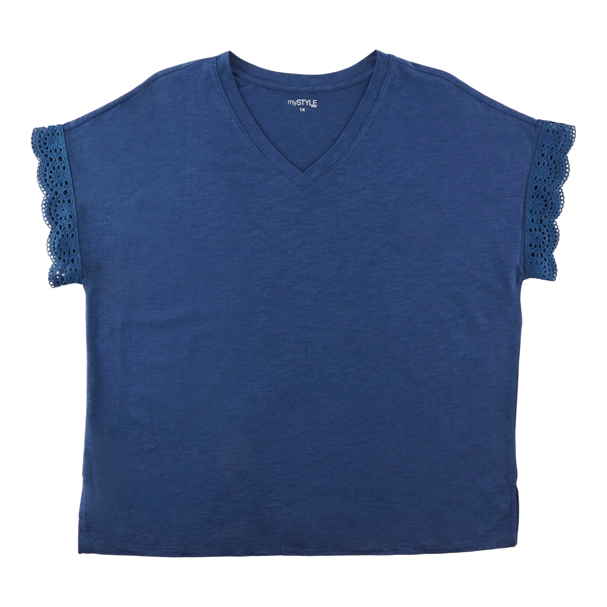 mySTYLE Women's Plus Crochet Sleeves Tee sold by Giant Tiger product image thumbnail 2