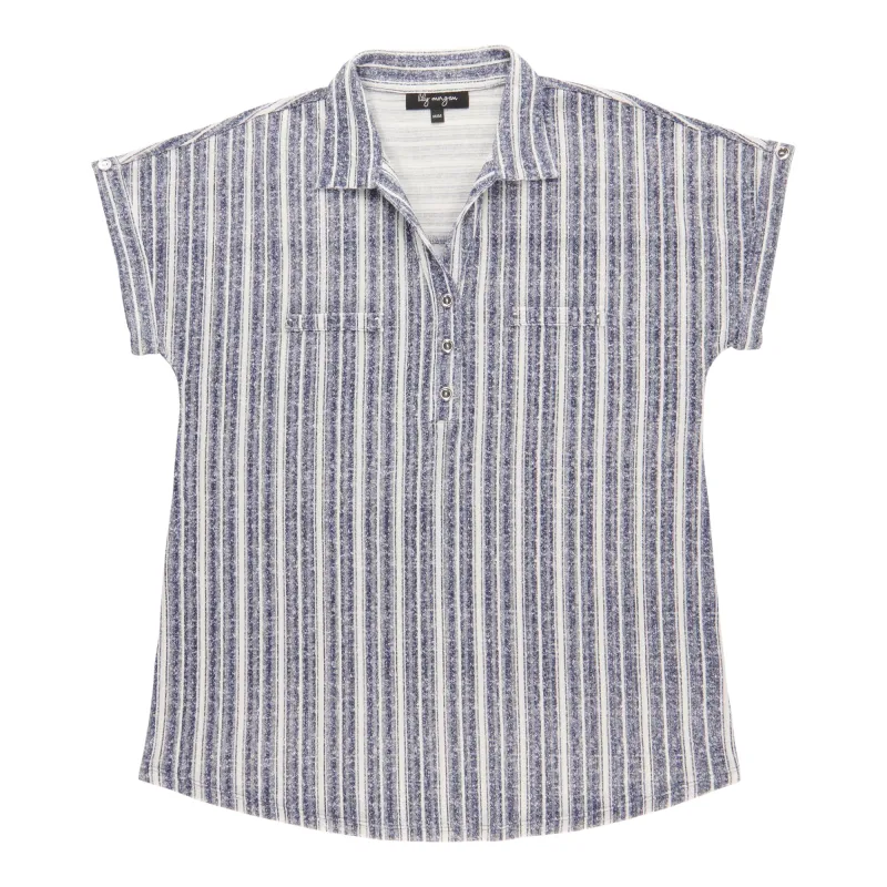 lily morgan Women's Short Sleeve Collared Top sold by Giant Tiger