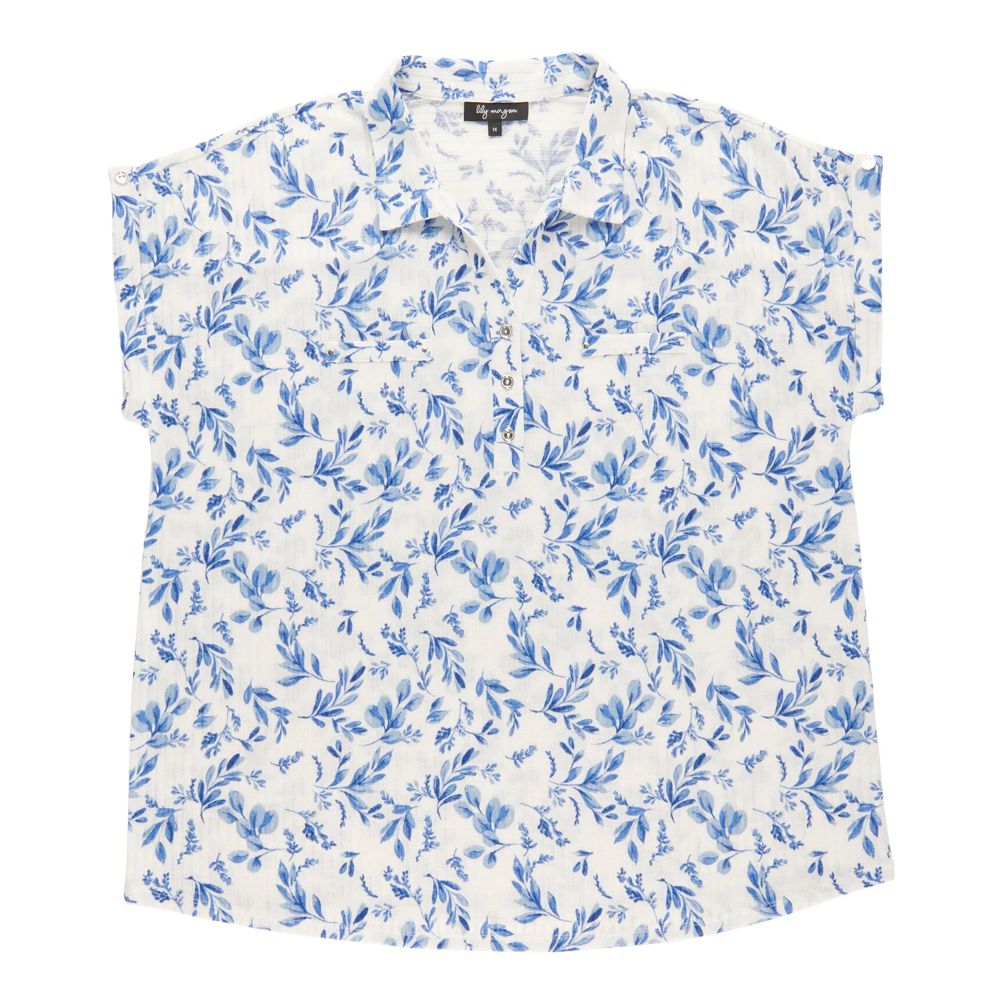 lily morgan Women's Plus Short Sleeve Collared Top sold by Giant Tiger product image thumbnail 3