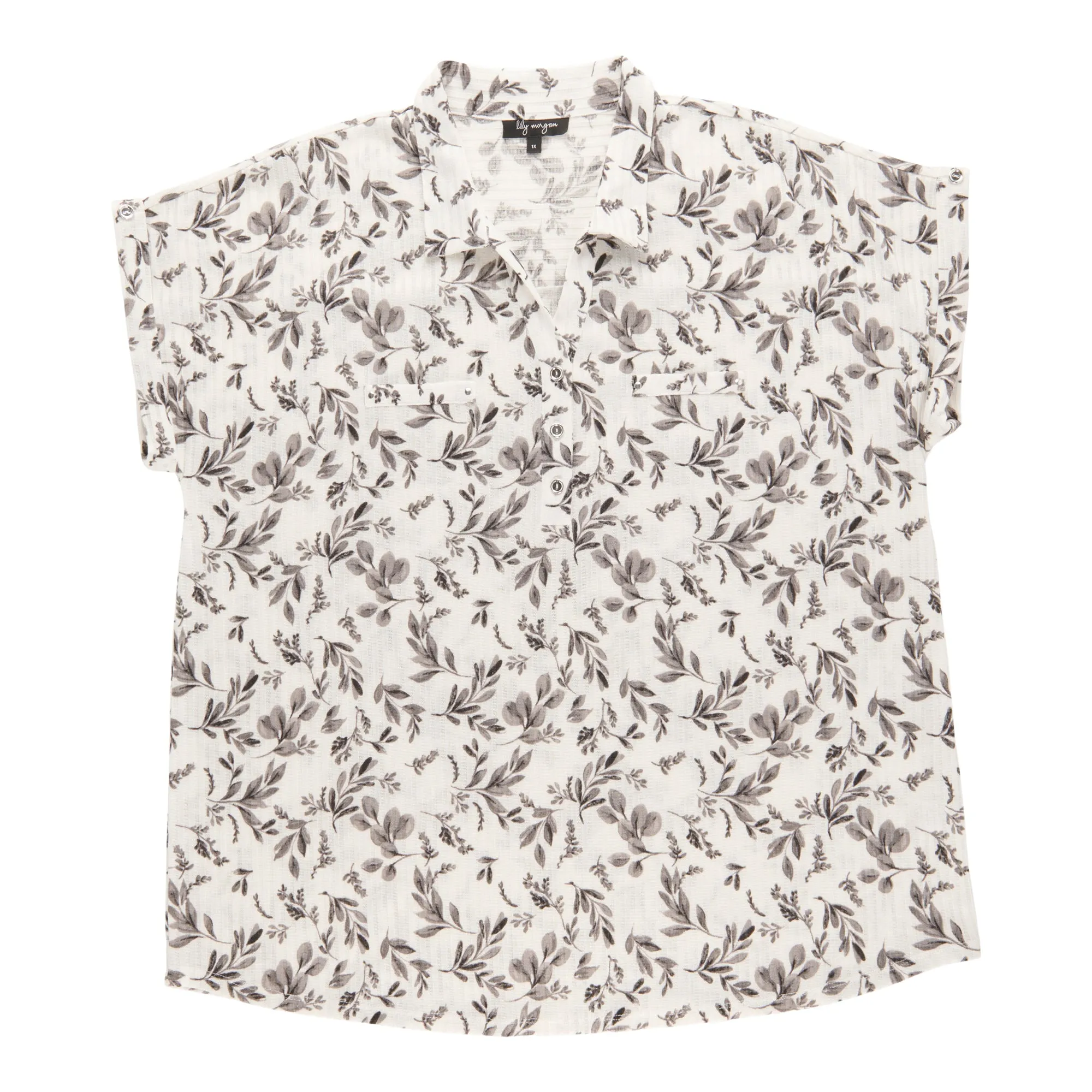 lily morgan Women's Plus Short Sleeve Collared Top sold by Giant Tiger product image thumbnail 2