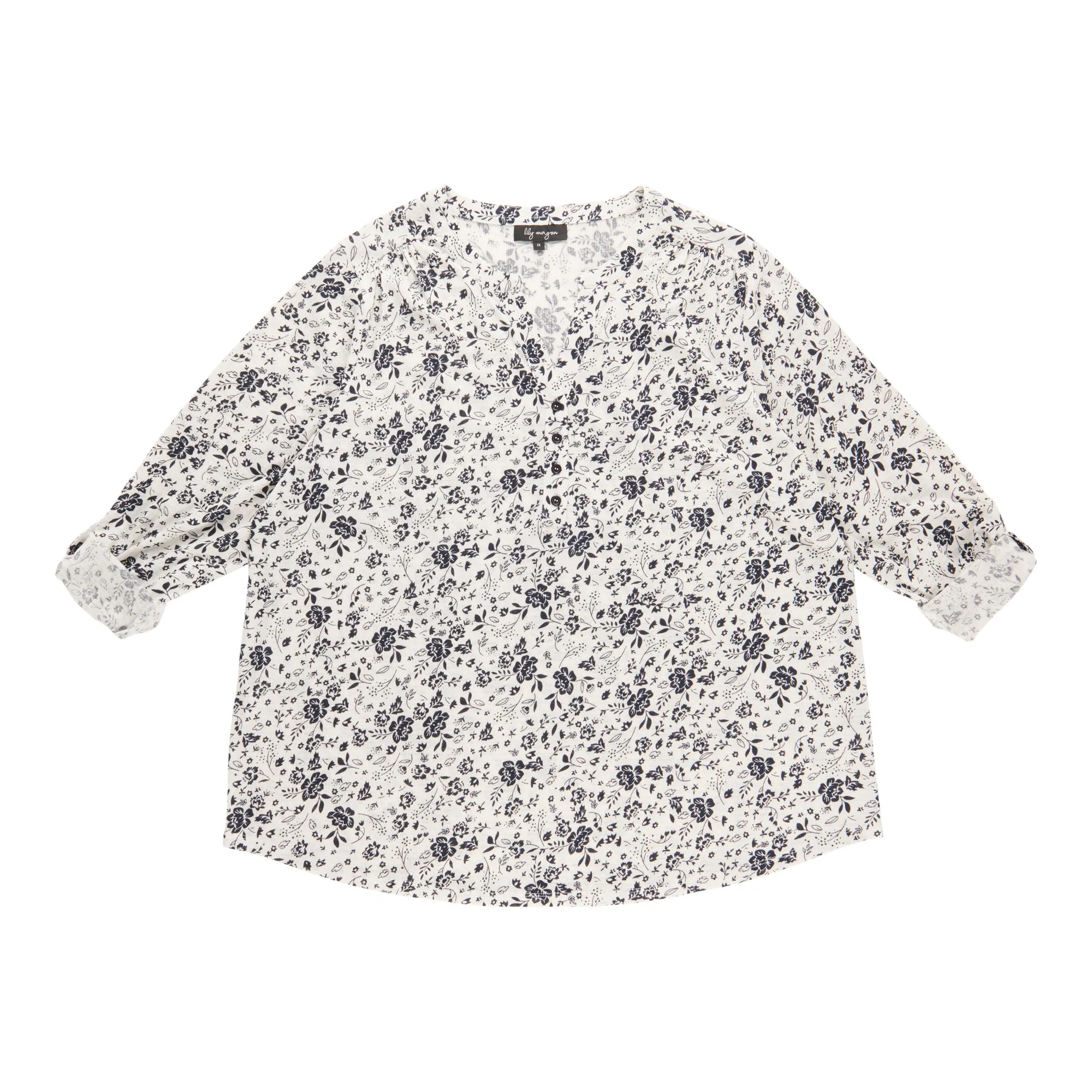 lily morgan Women's Plus Printed Top with Buttons sold by Giant Tiger product image thumbnail 3