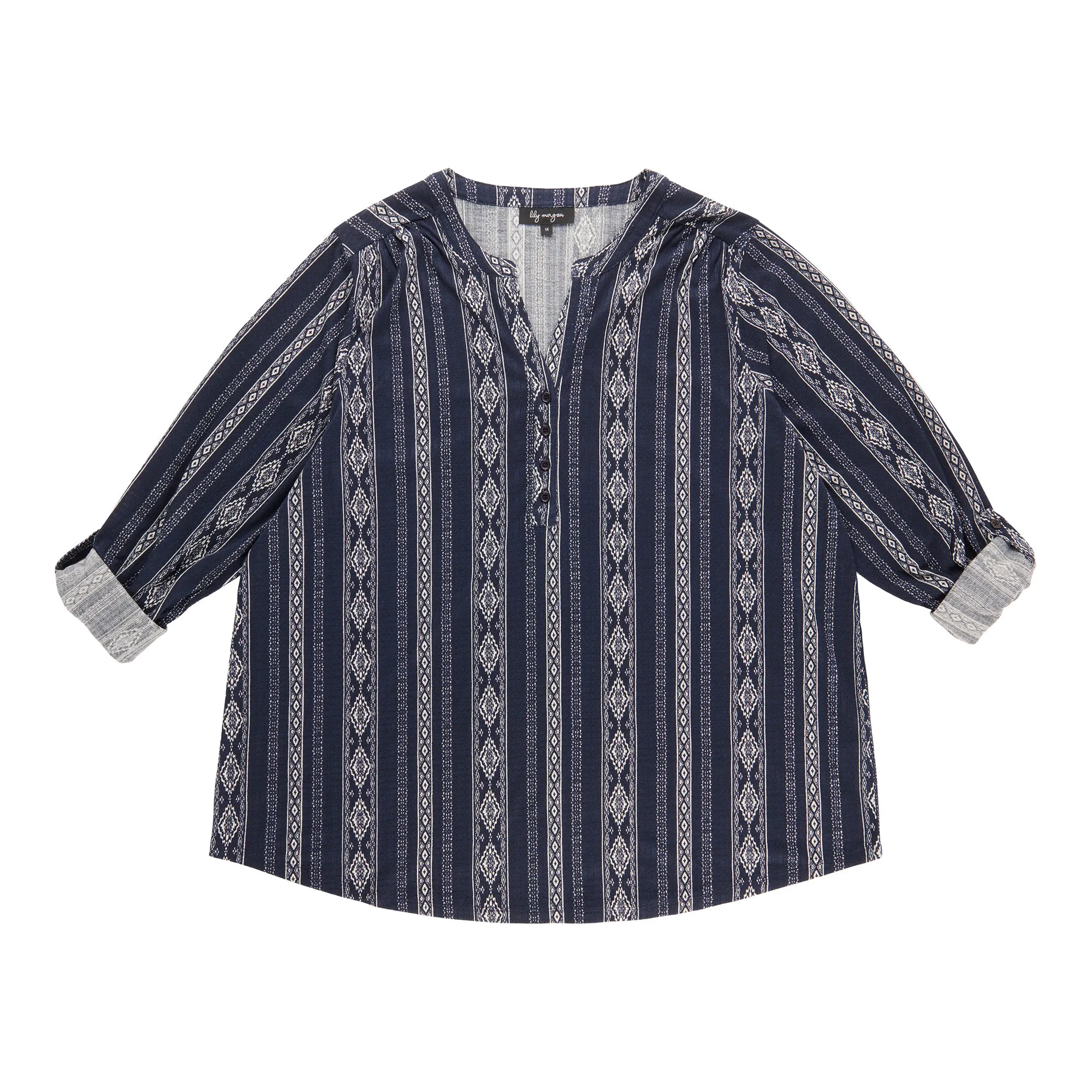 lily morgan Women's Plus Printed Top with Buttons sold by Giant Tiger product image thumbnail 2