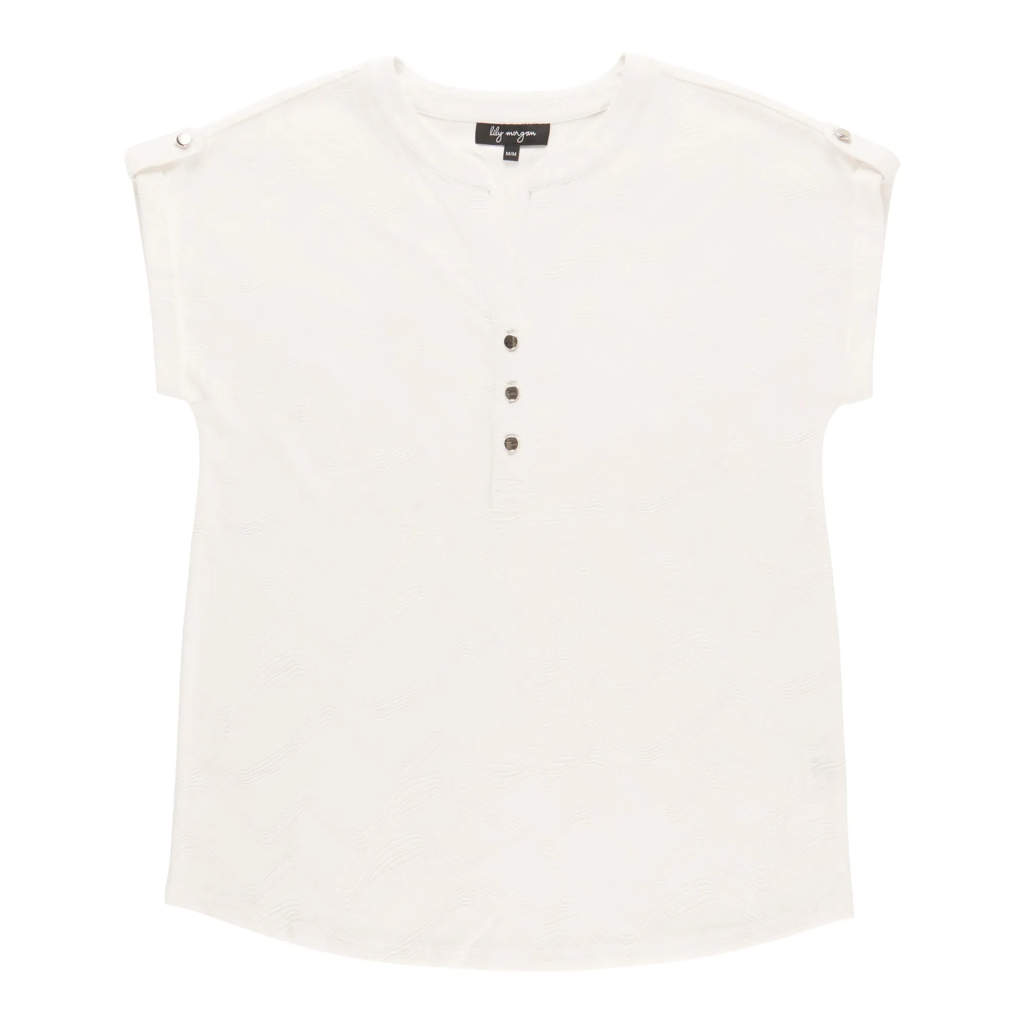 lily morgan Women's Tab Sleeve Button Top sold by Giant Tiger