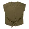 lily morgan Women's Plus V-Neck Smocked Shoulder Top sold by Giant Tiger