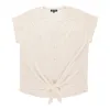 lily morgan Women's Plus V-Neck Smocked Shoulder Top sold by Giant Tiger