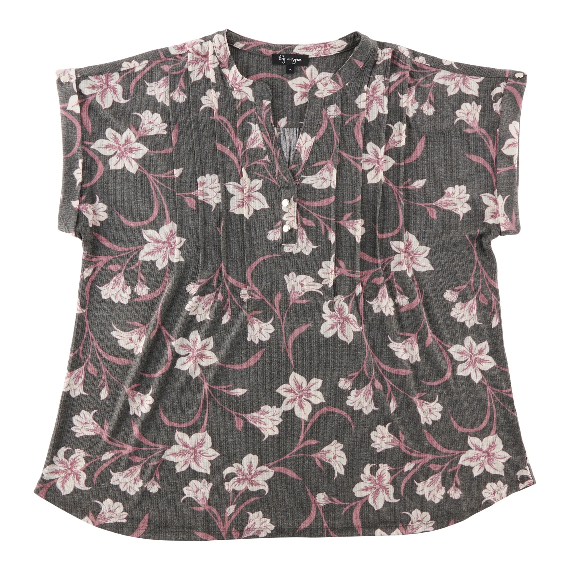 lily morgan Women's Plus V-Neck Cap Sleeve Blouse sold by Giant Tiger product image thumbnail 4