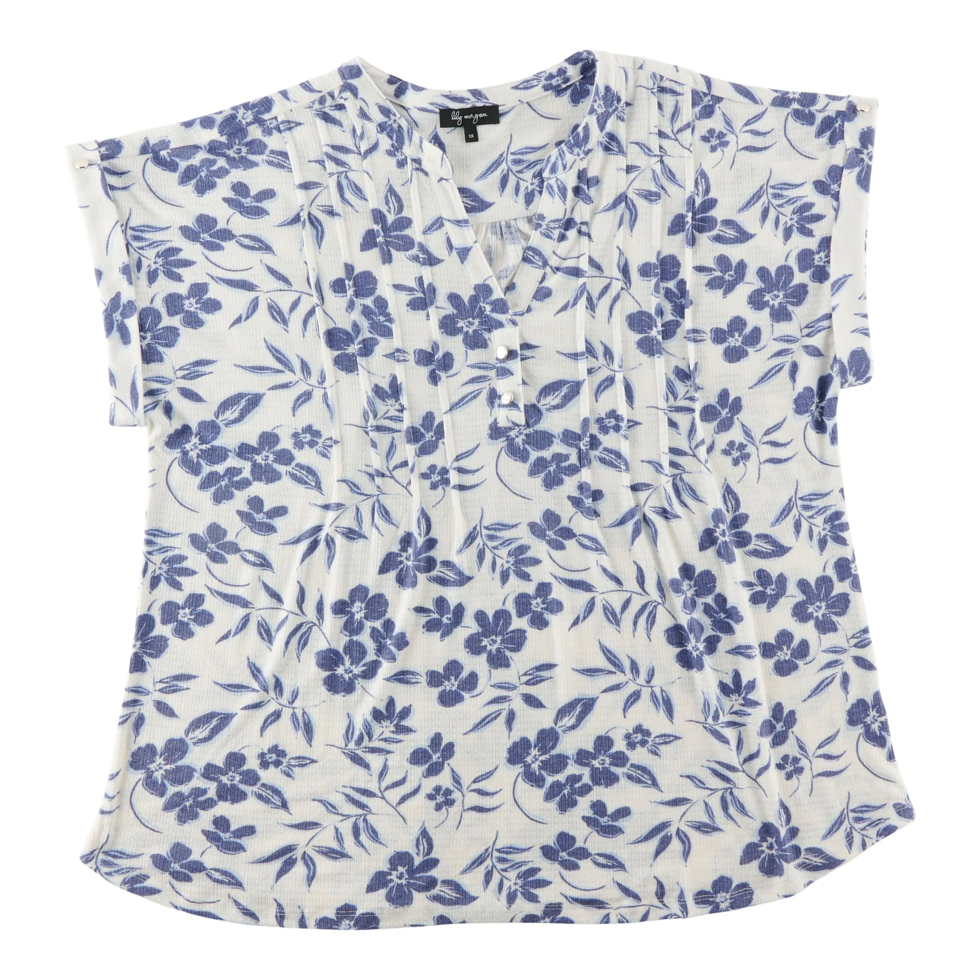 lily morgan Women's Plus V-Neck Cap Sleeve Blouse sold by Giant Tiger