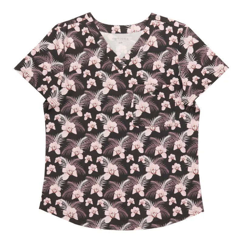 Options Women's Printed V-Neck Scrub Top sold by Giant Tiger