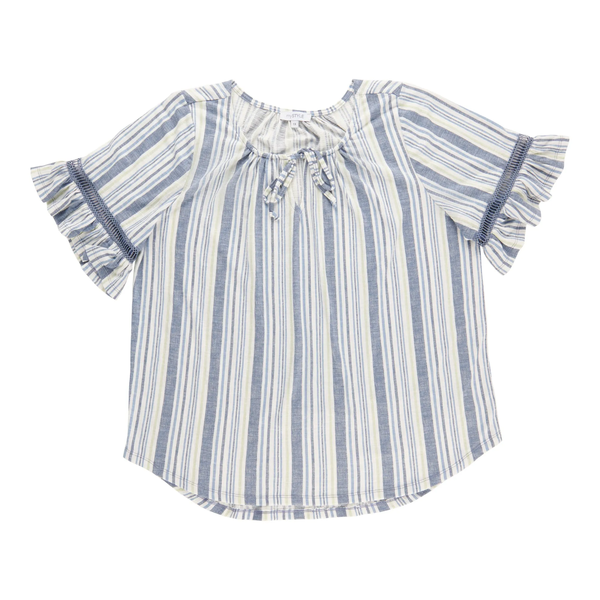 mySTYLE Women's Plus Gauze Striped Top sold by Giant Tiger