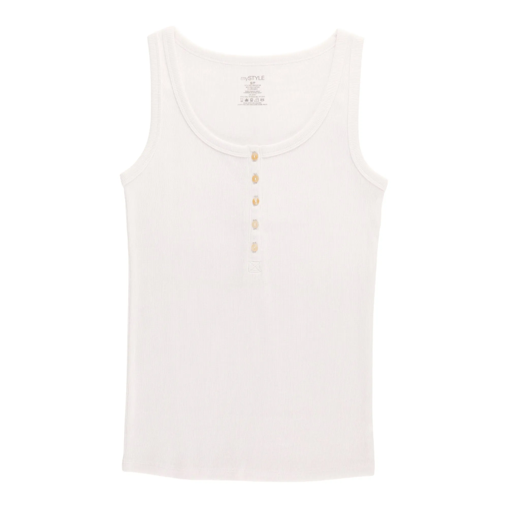 mySTYLE Women's Henley Ribbed Tank Top sold by Giant Tiger product image thumbnail 2